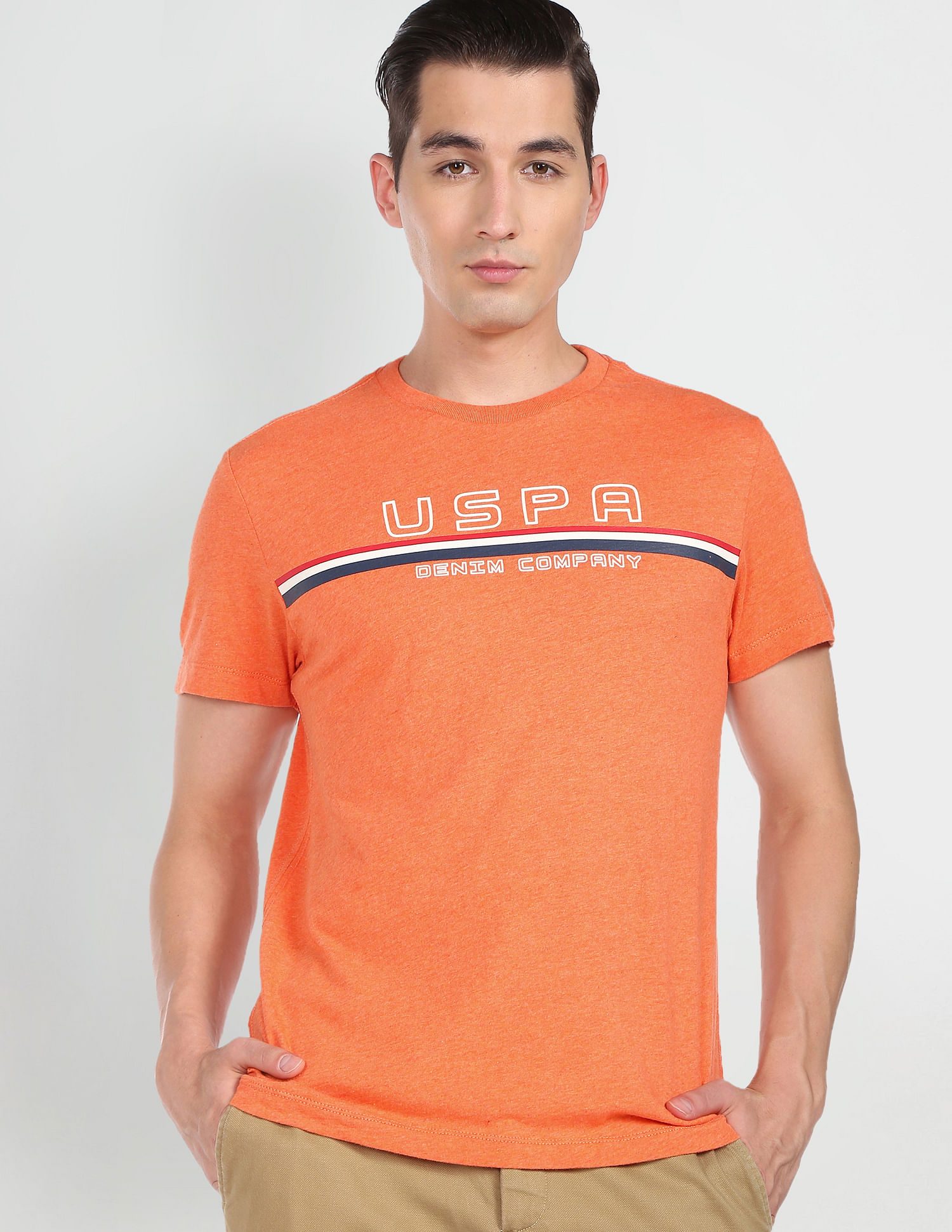 Buy Orange T-shirt For Mens | Men's Casual Half Sleeve Tee