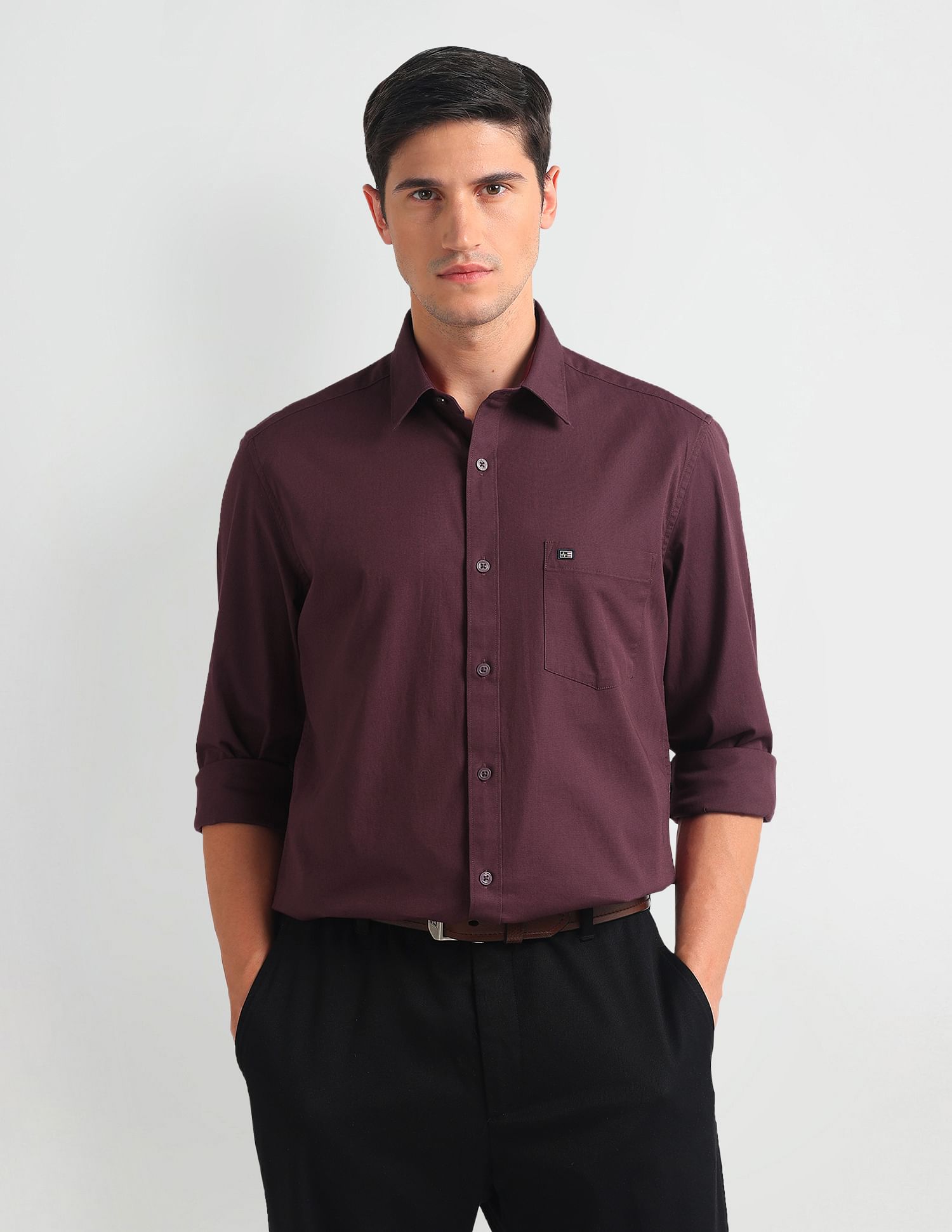 Arrow Sports Manhattan Slim Fit Solid Shirt