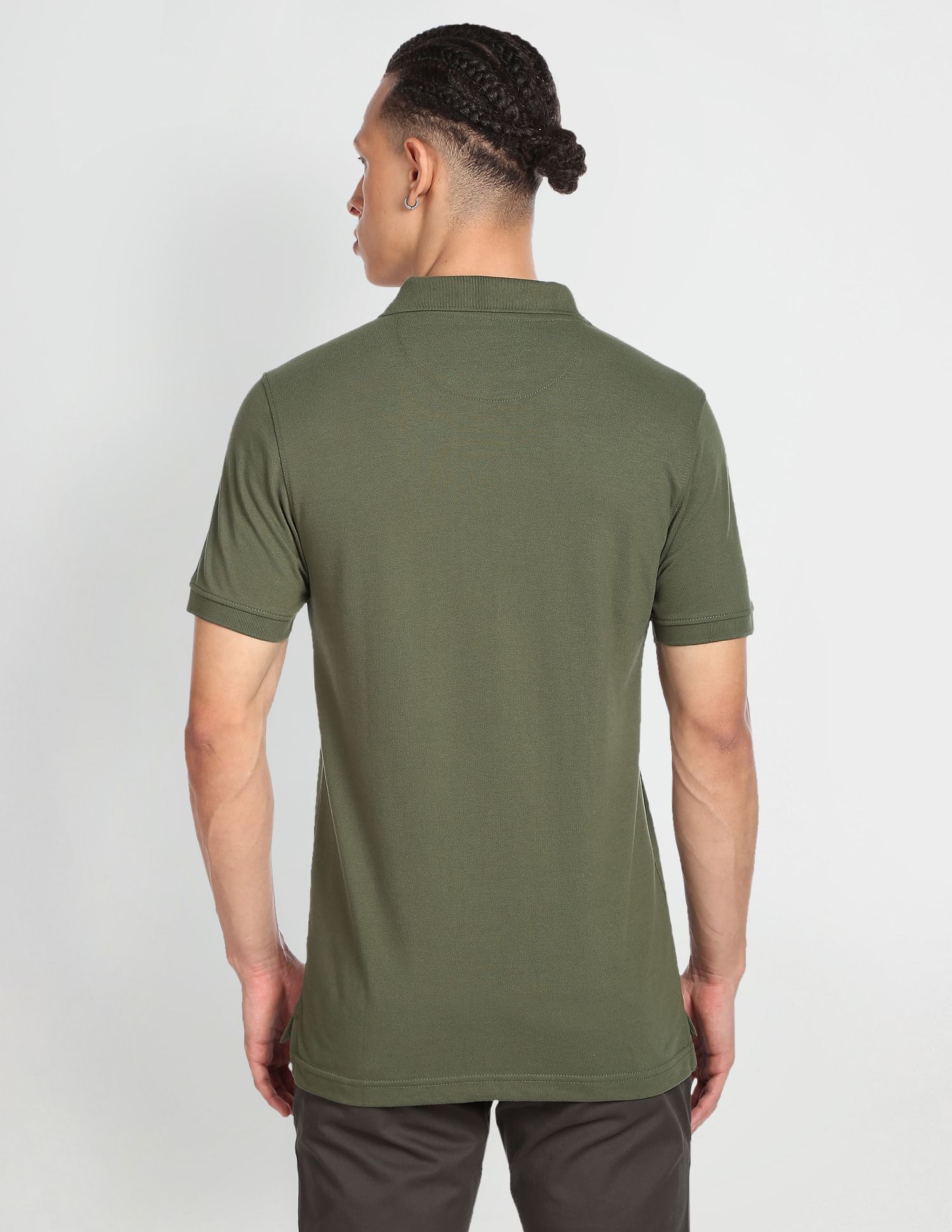 Flying Machine Solid Pique Polo Shirt