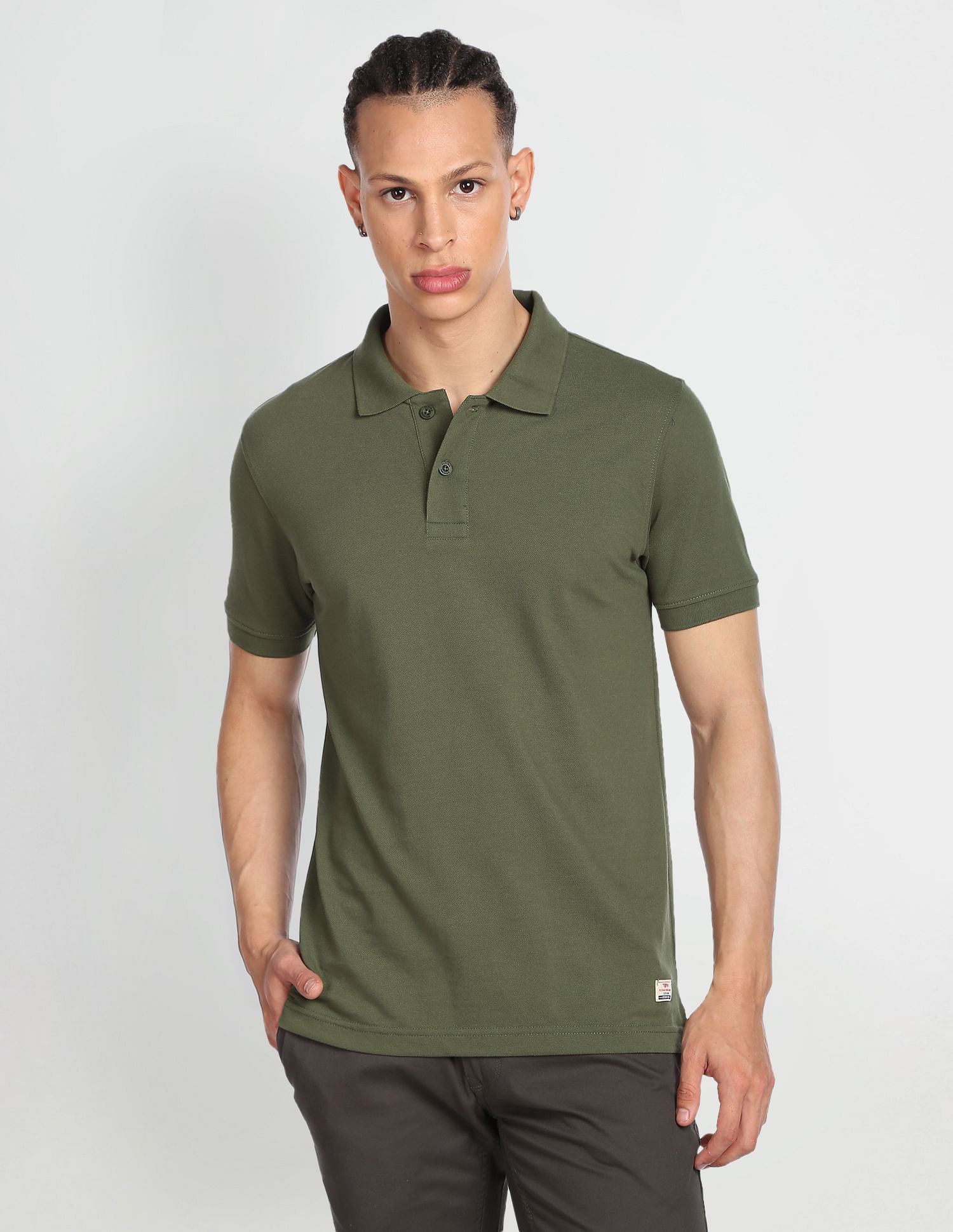 Flying Machine Solid Pique Polo Shirt