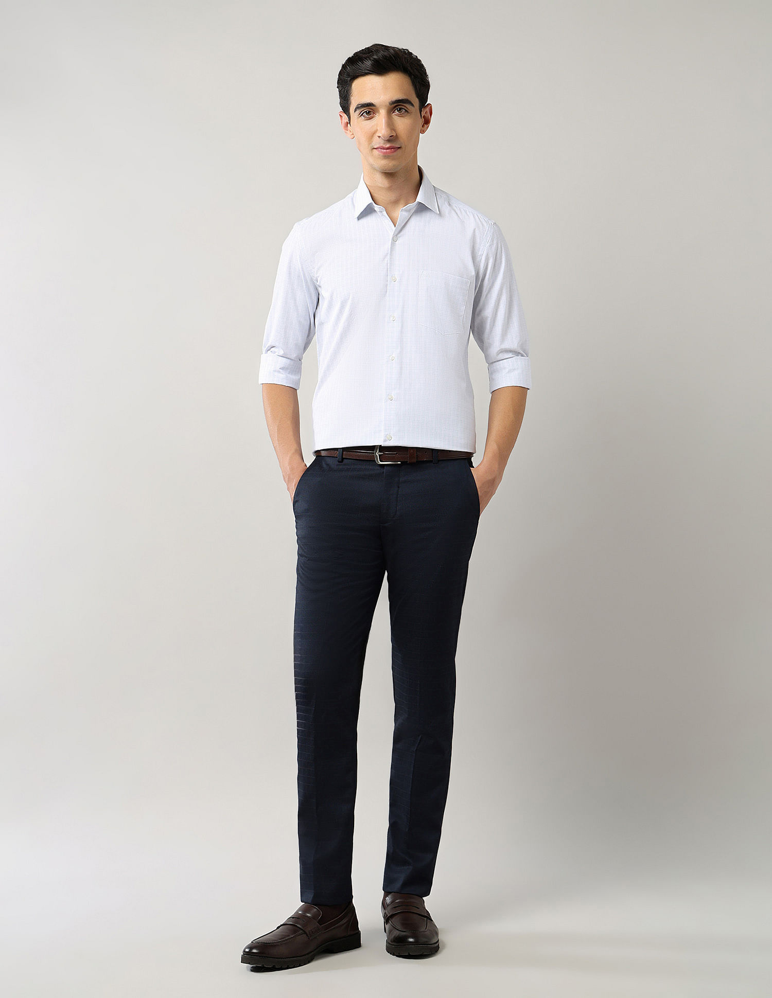 Arrow Grid Tattersall Checked Manhattan Slim Fit Shirt