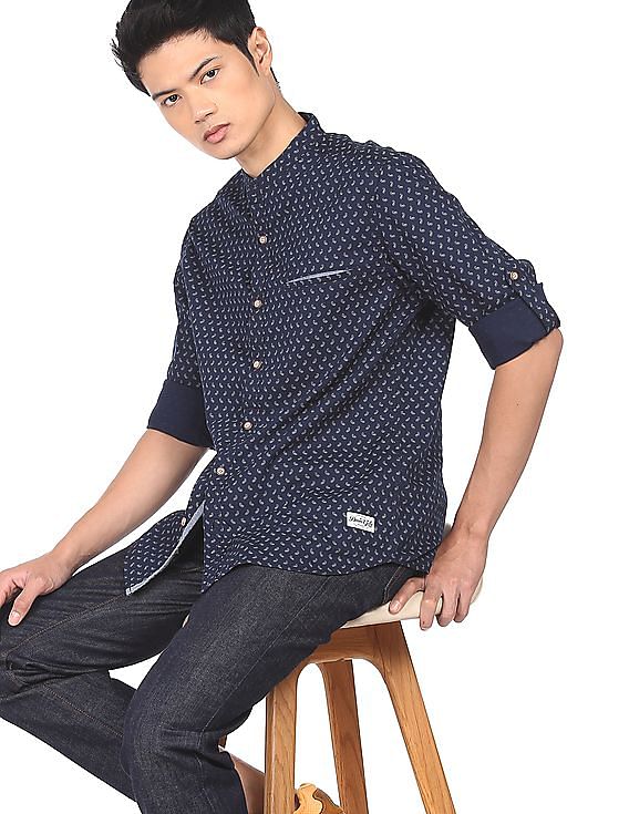 Flying Machine Long Sleeve Printed Shirt