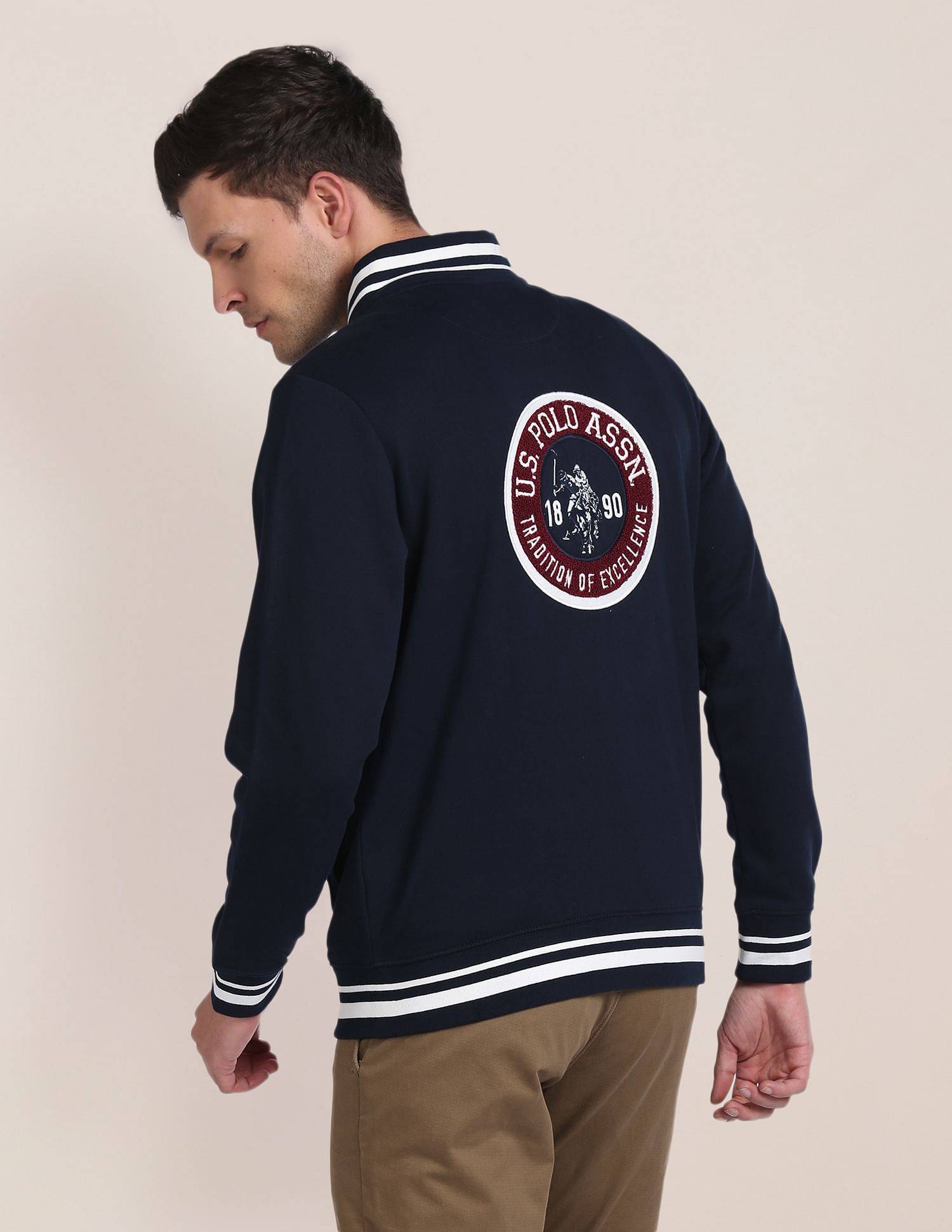 U.S. Polo Assn. Stand Neck Appliqued Sweatshirt