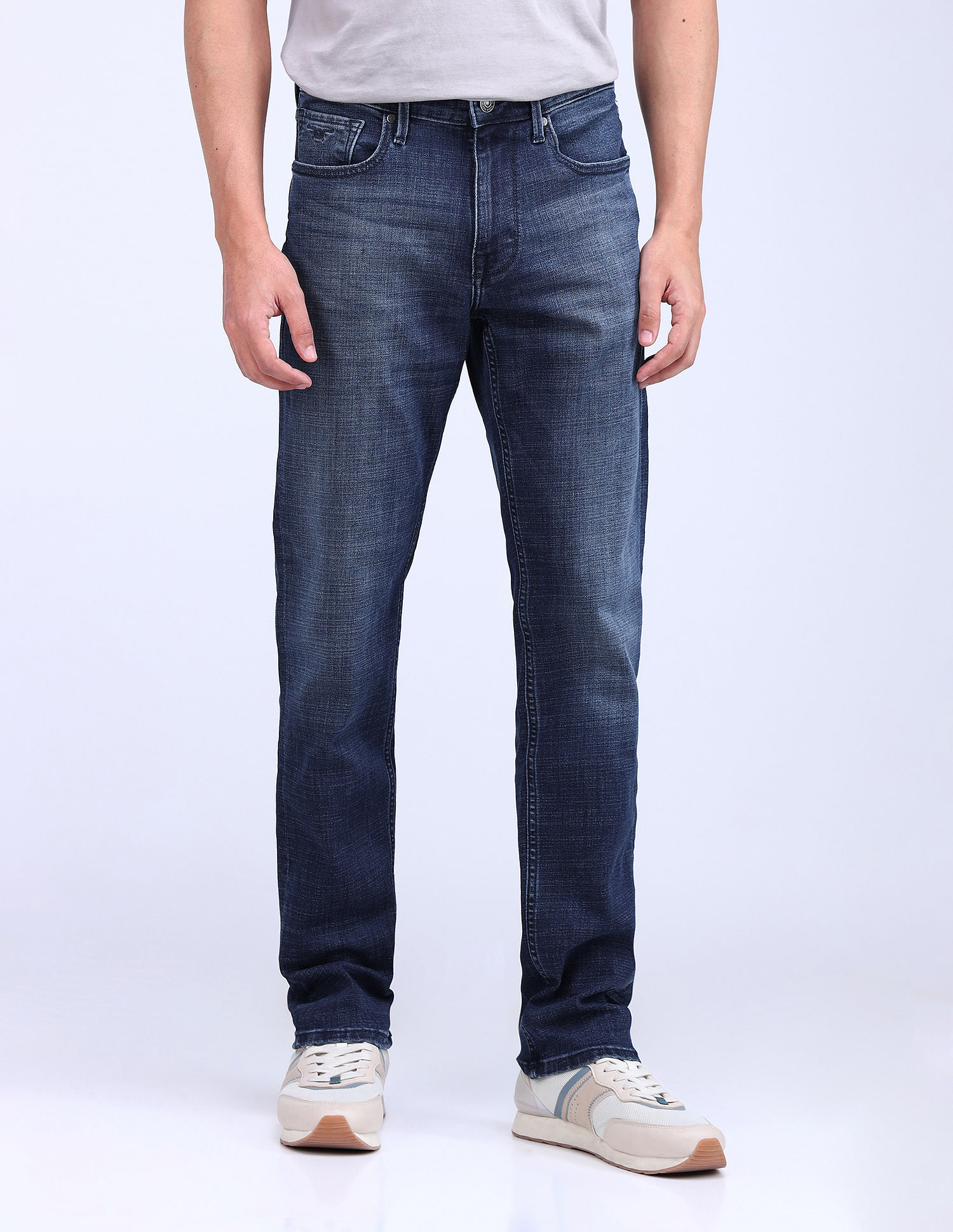 Flying Machine Freddie Slim Straight Fit Stone Wash Jeans