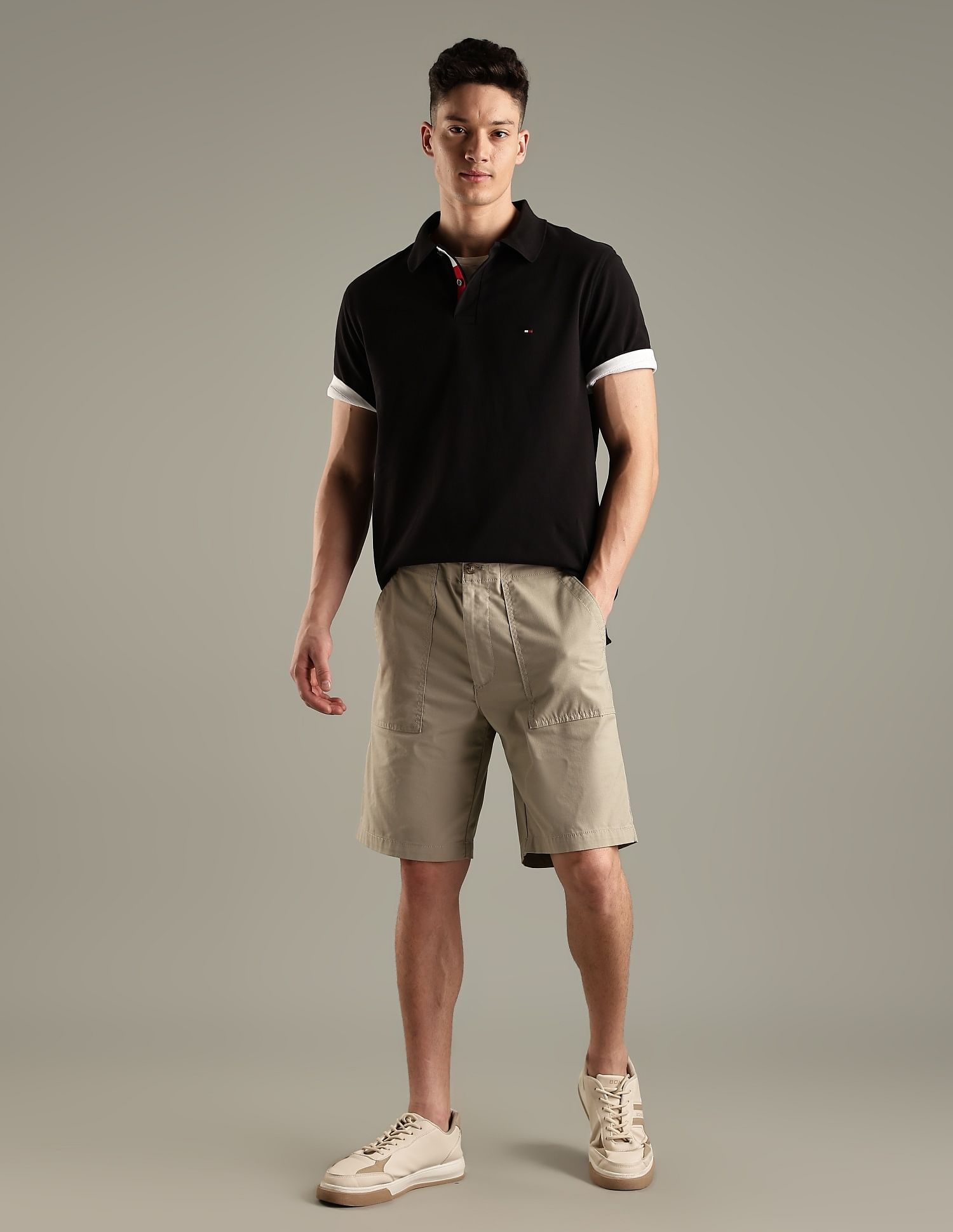 Tommy Hilfiger Solid Regular-Fit Cotton Polo Shirt