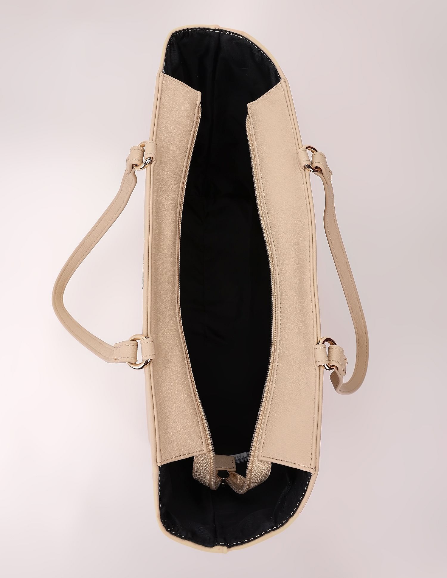 Tommy Hilfiger Solid Beige Pu Tote Bag