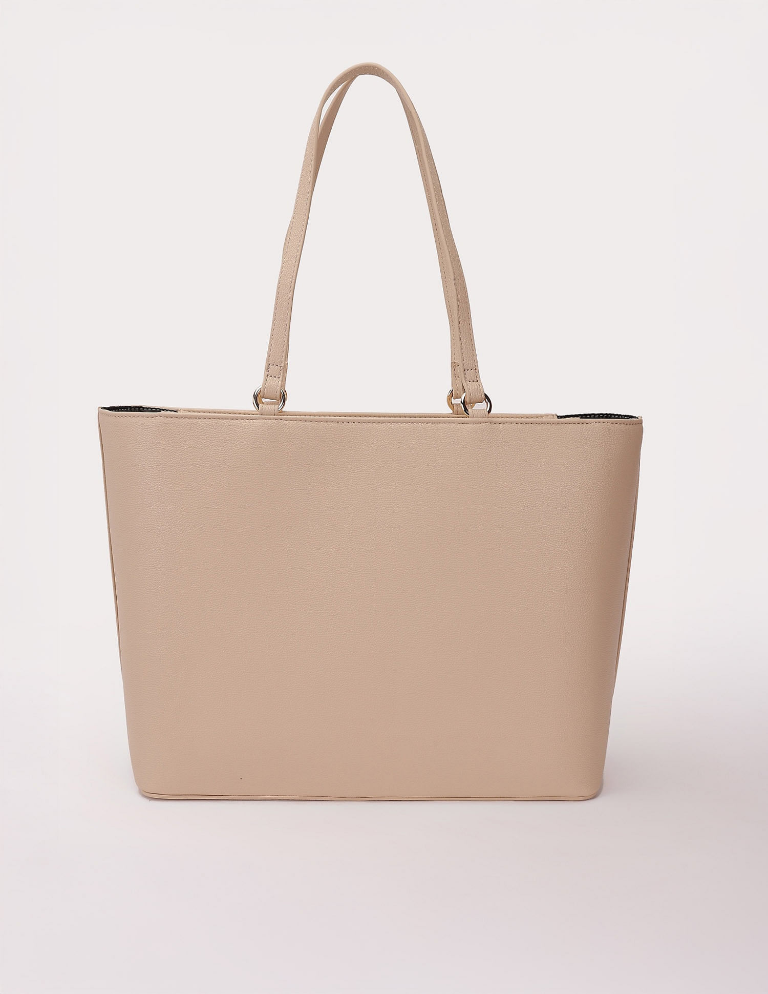 Tommy Hilfiger Solid Beige Pu Tote Bag