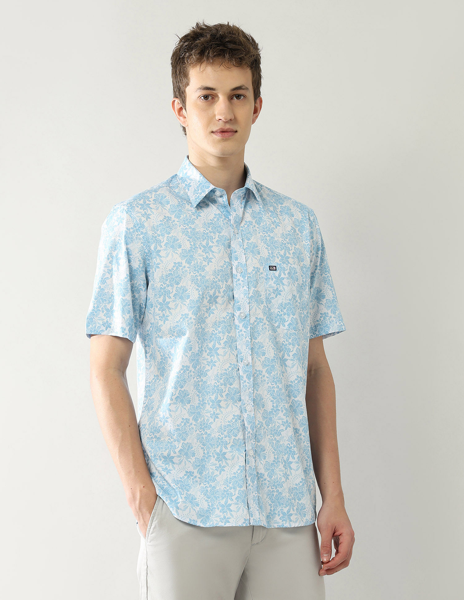 Arrow Sport Floral Printed Regular Fit Shirt