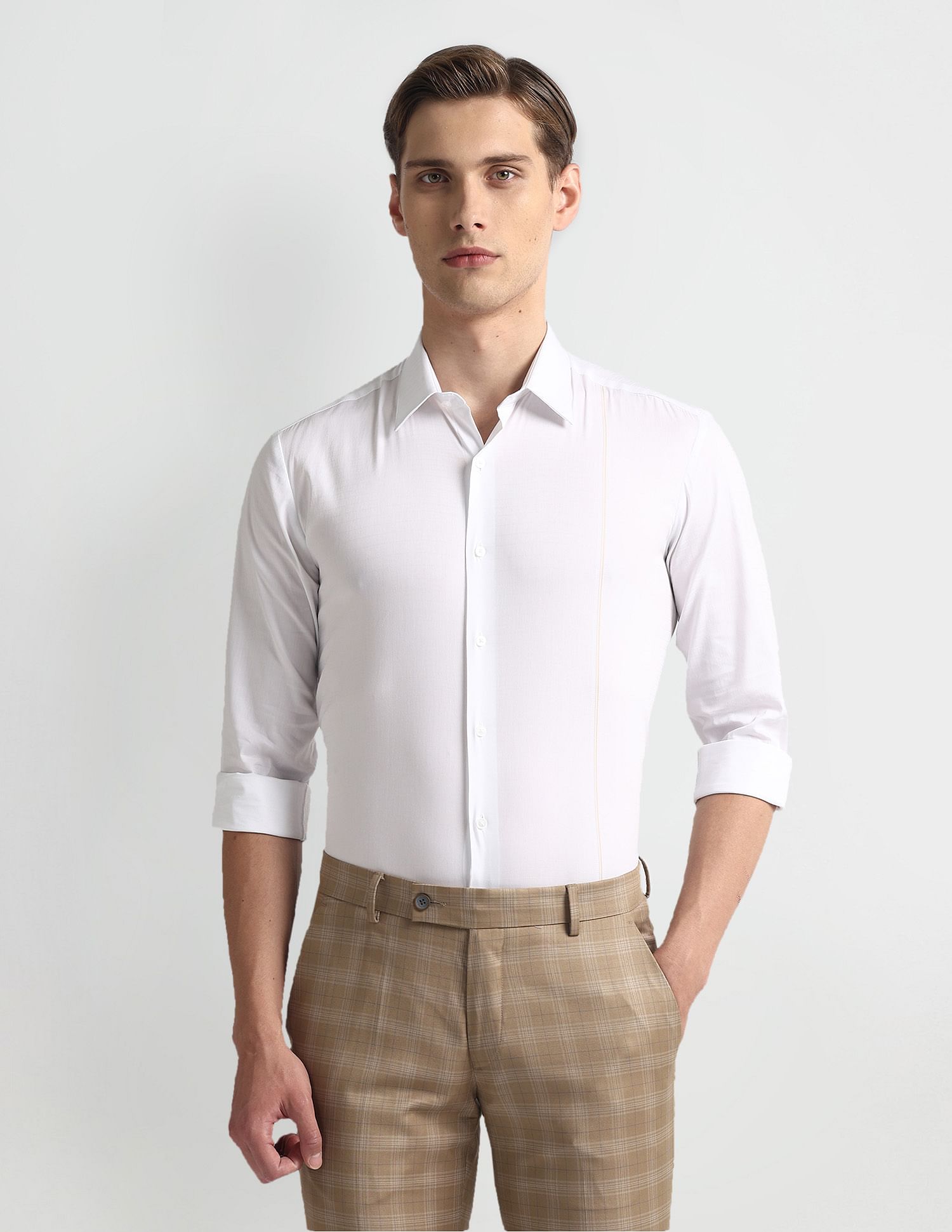 Arrow Newyork Cotton Nylon Slim Fit Shirt