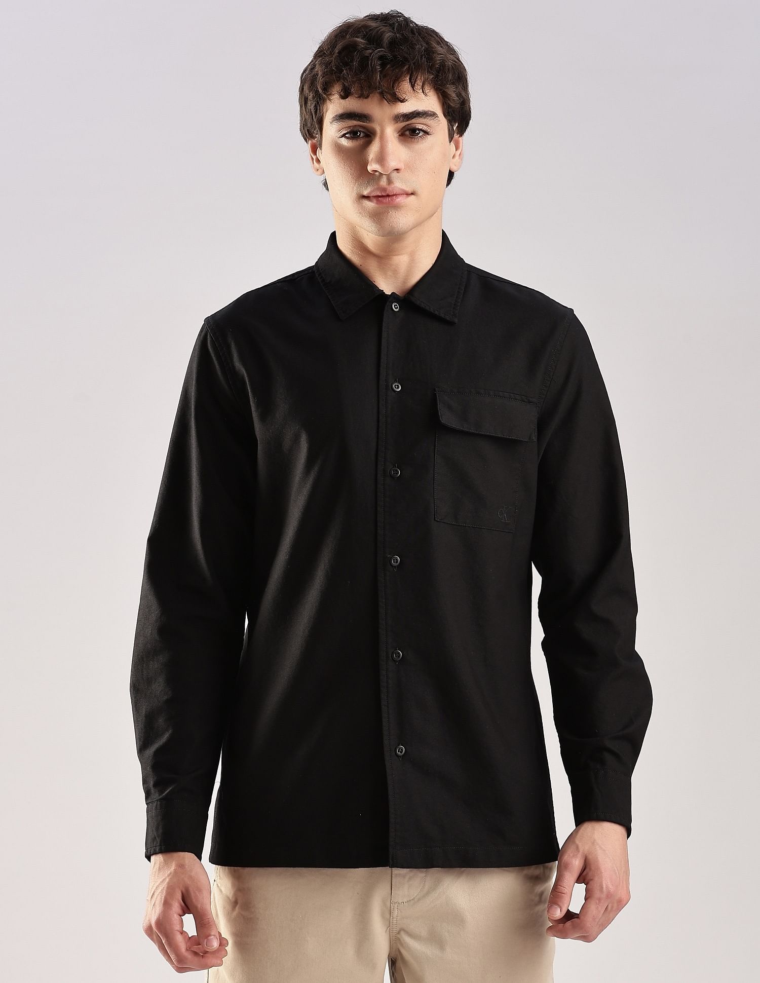 Calvin Klein Jeans Graph Checks Relaxed Fit Oxford Woven Shirt