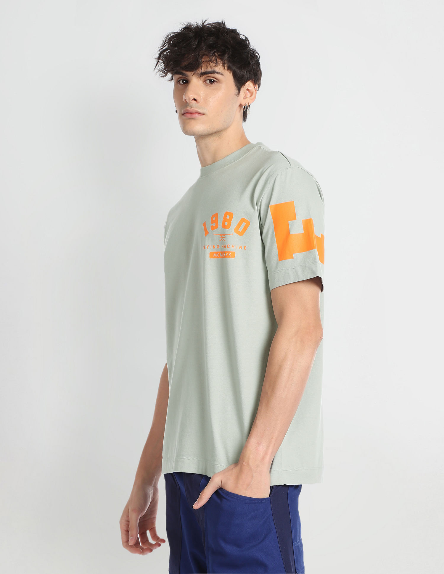 Flying Machine Rear Print Oversized T-Shirt