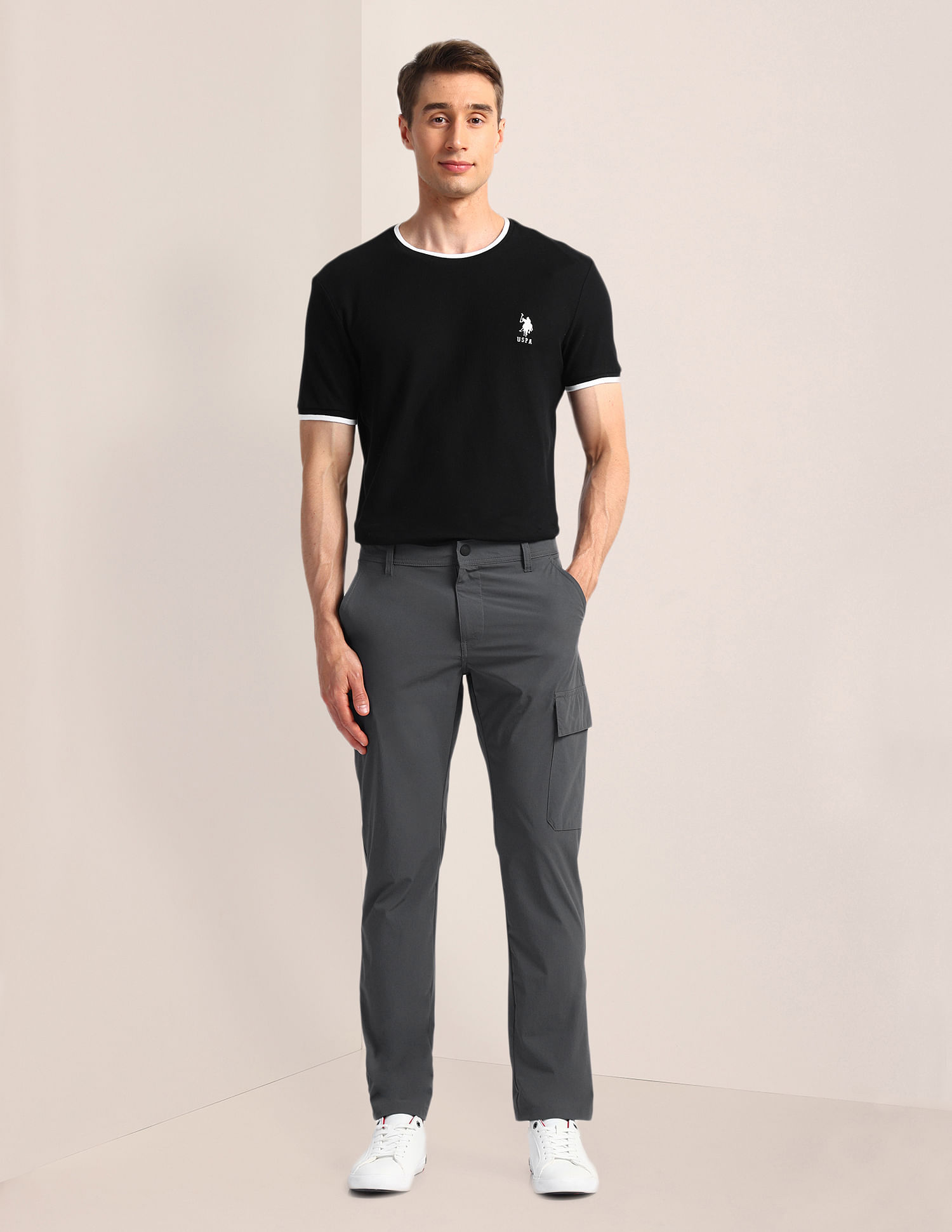 U.S. Polo Assn. Solid Flat Front Trousers