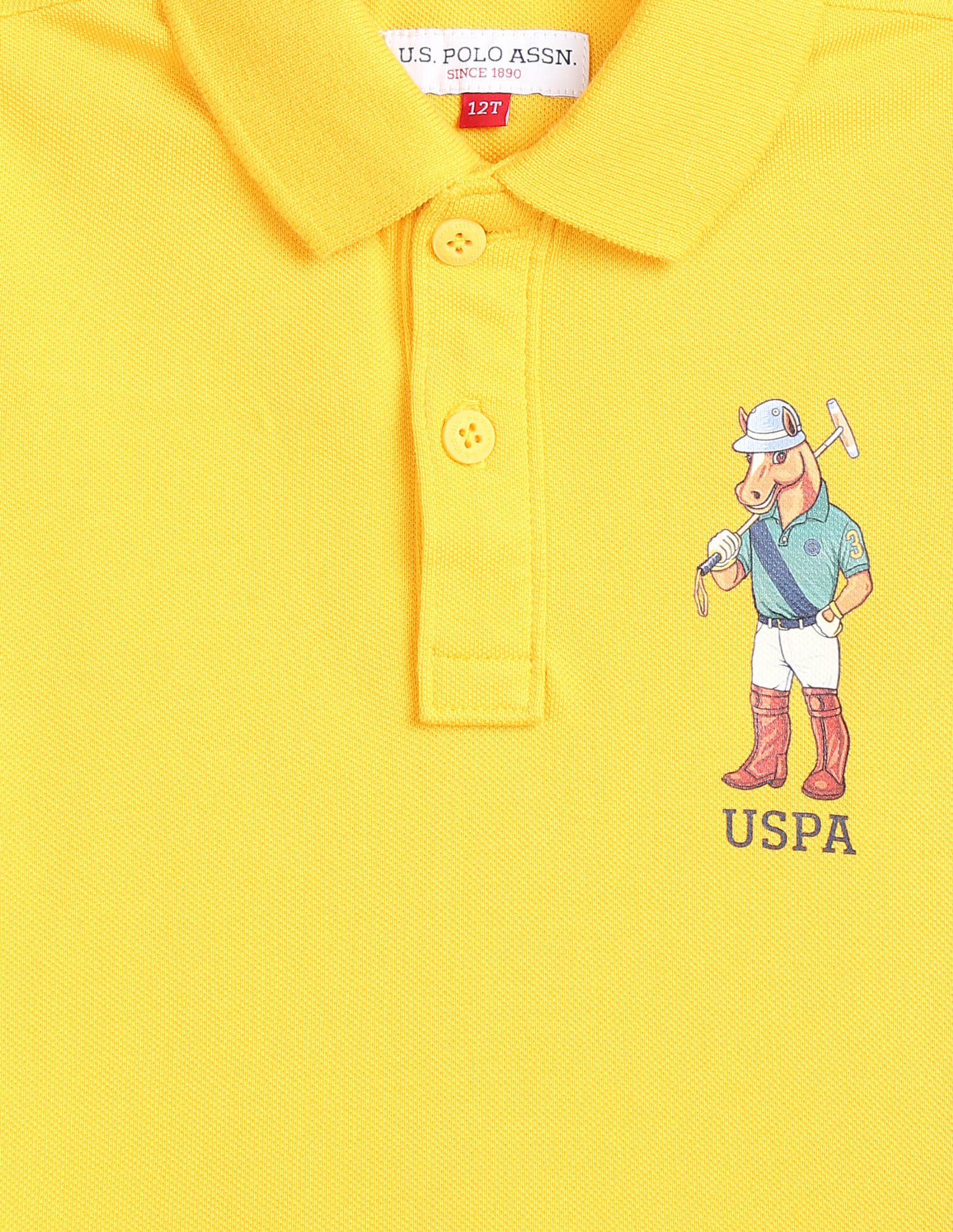 U.S. Polo Assn. Kids Button Placket Solid Polo Shirt