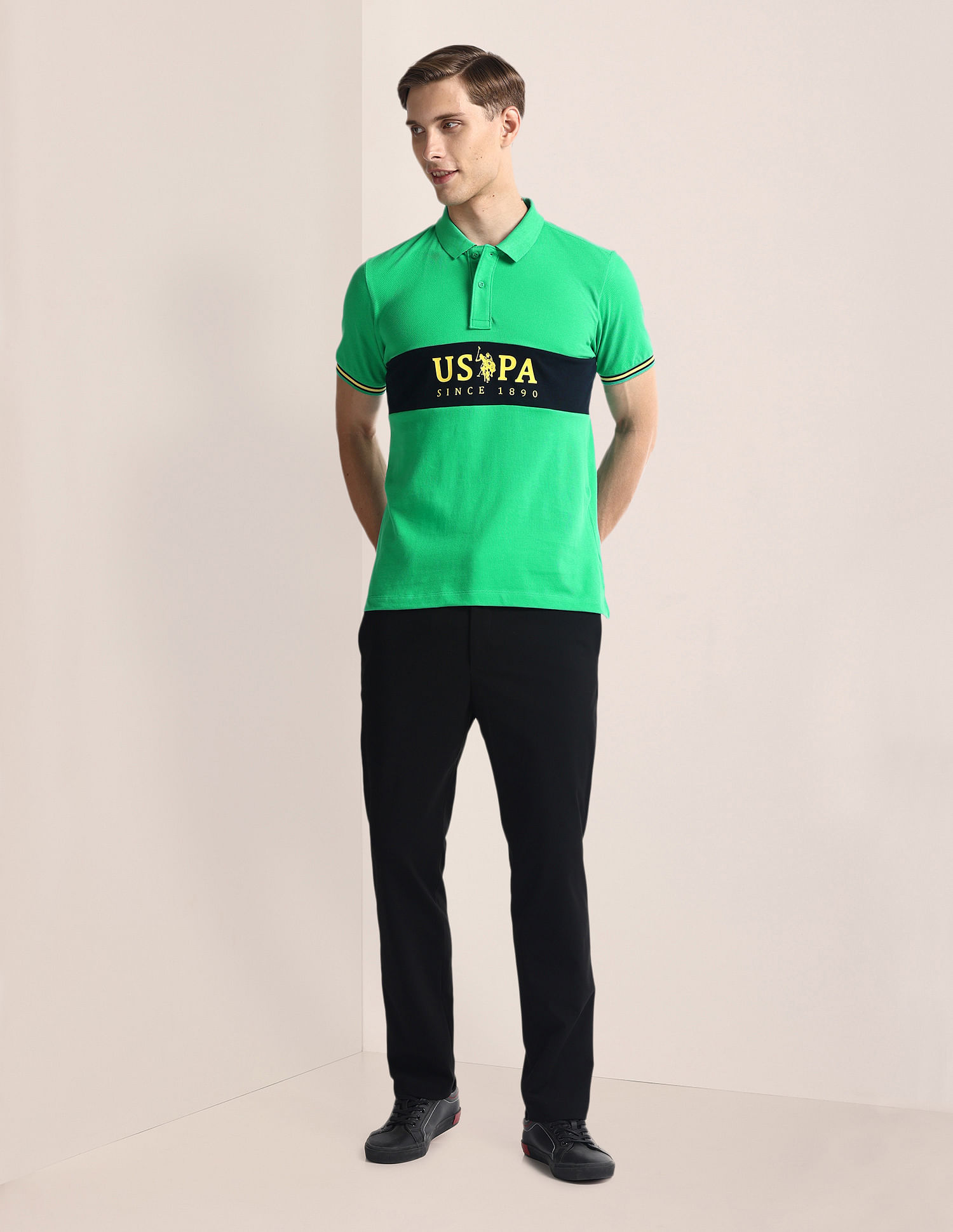 U.S. Polo Assn. Brand Print Slim Fit Polo Shirt