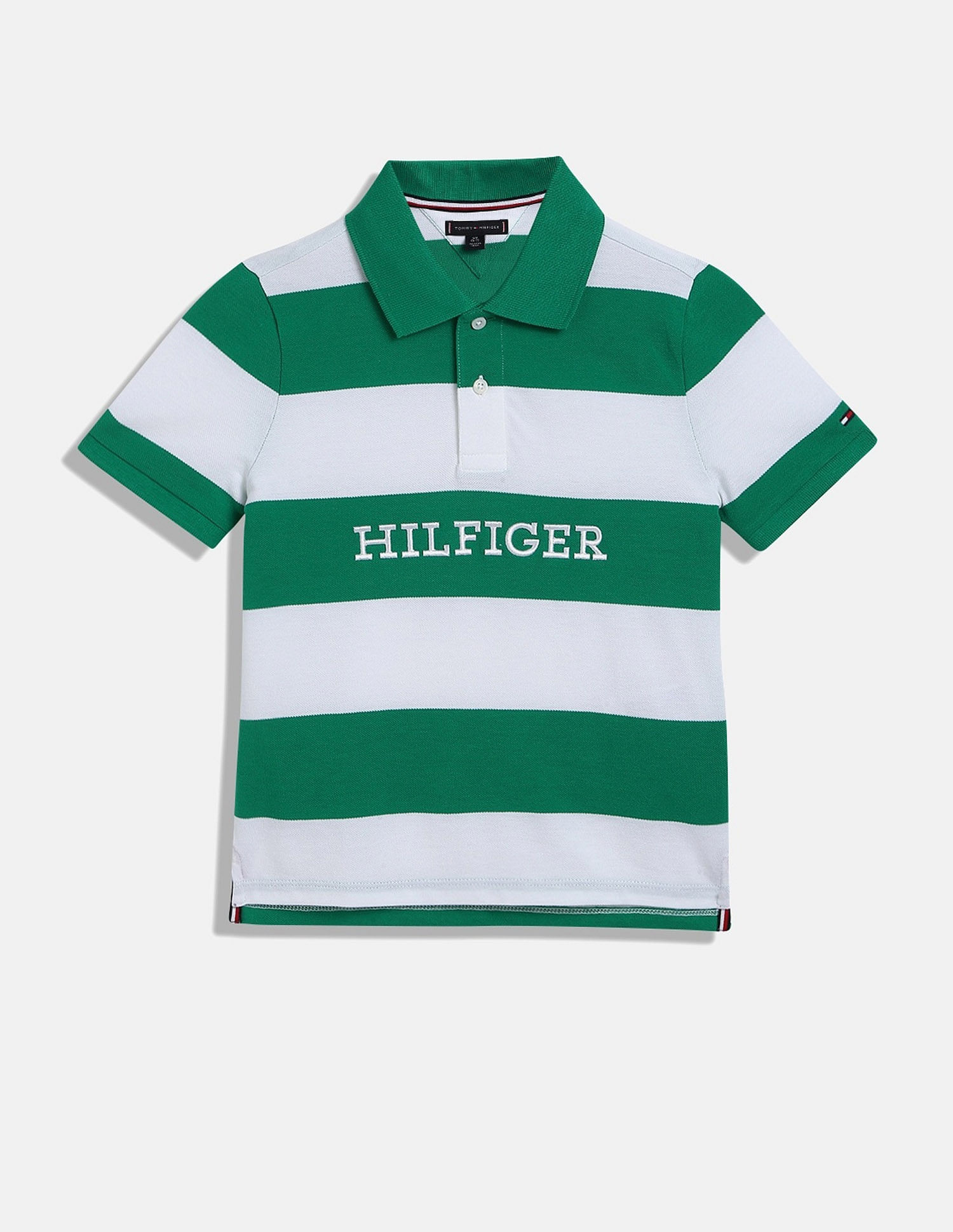 Tommy Hilfiger Kids Boys Multi Colorblock-Striped T-shirt for Fun Look