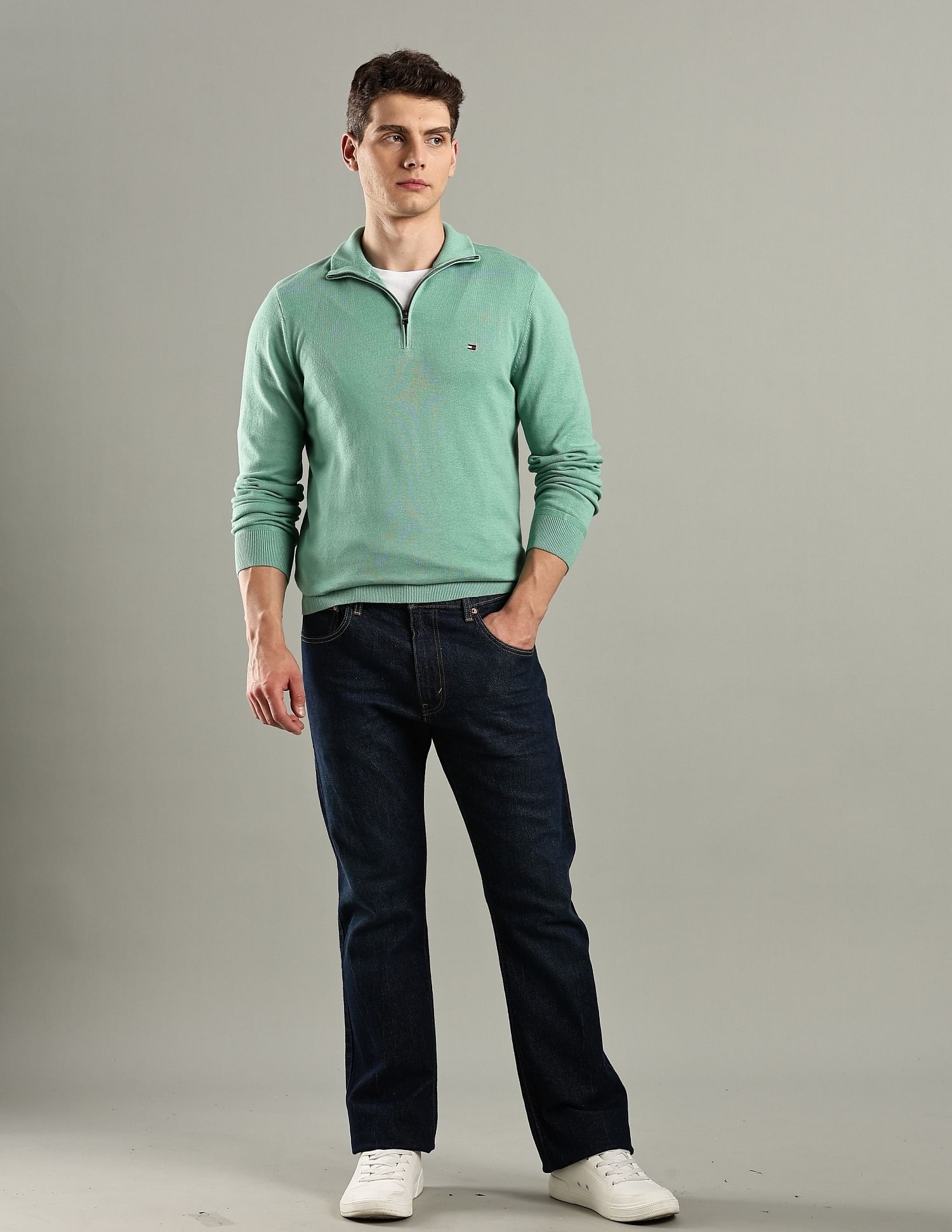 Tommy Hilfiger Solid Regular-Fit Cotton Sweater