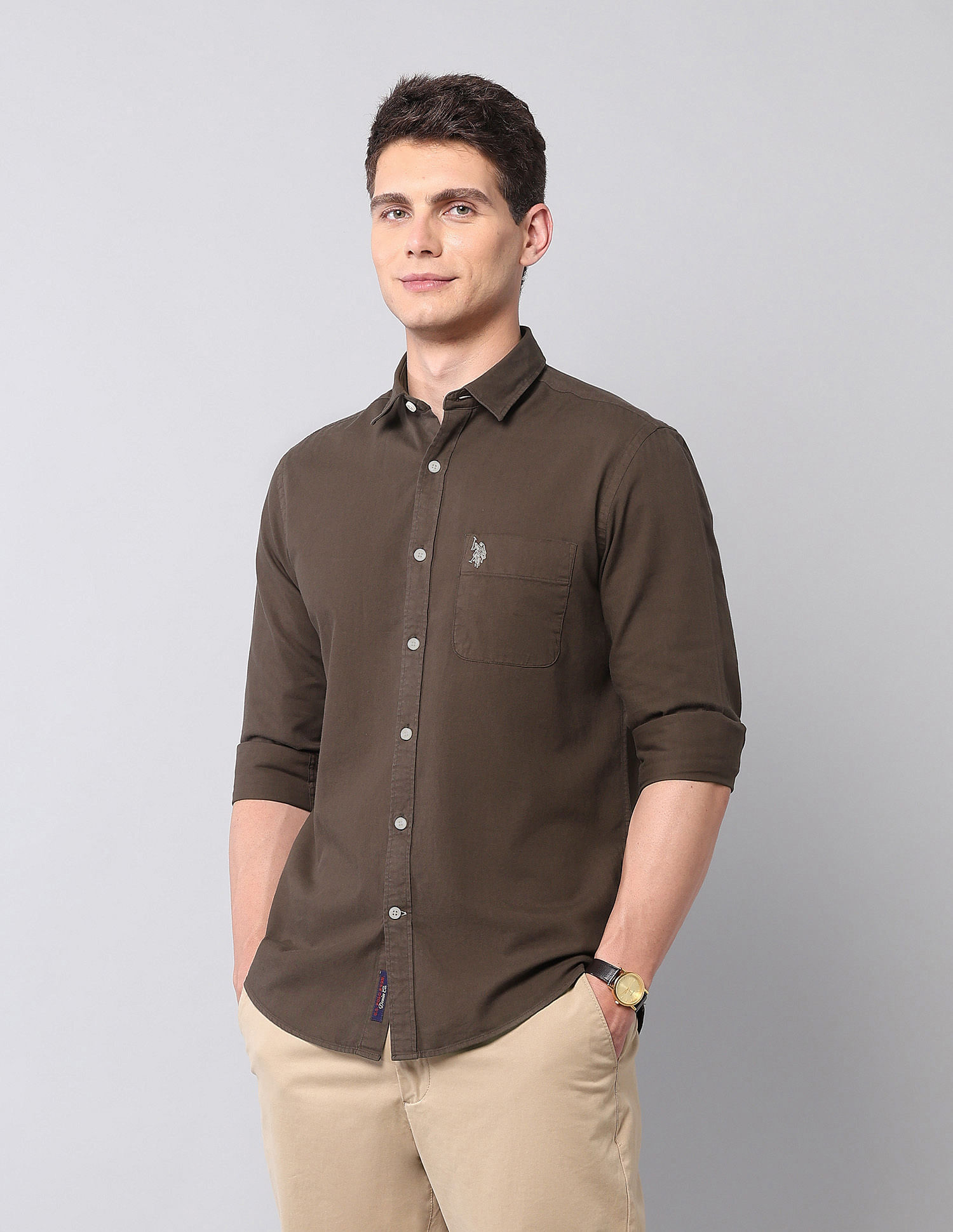 U.S. Polo Assn. Denim Co. Slim Fit Pure Cotton Twill Shirt