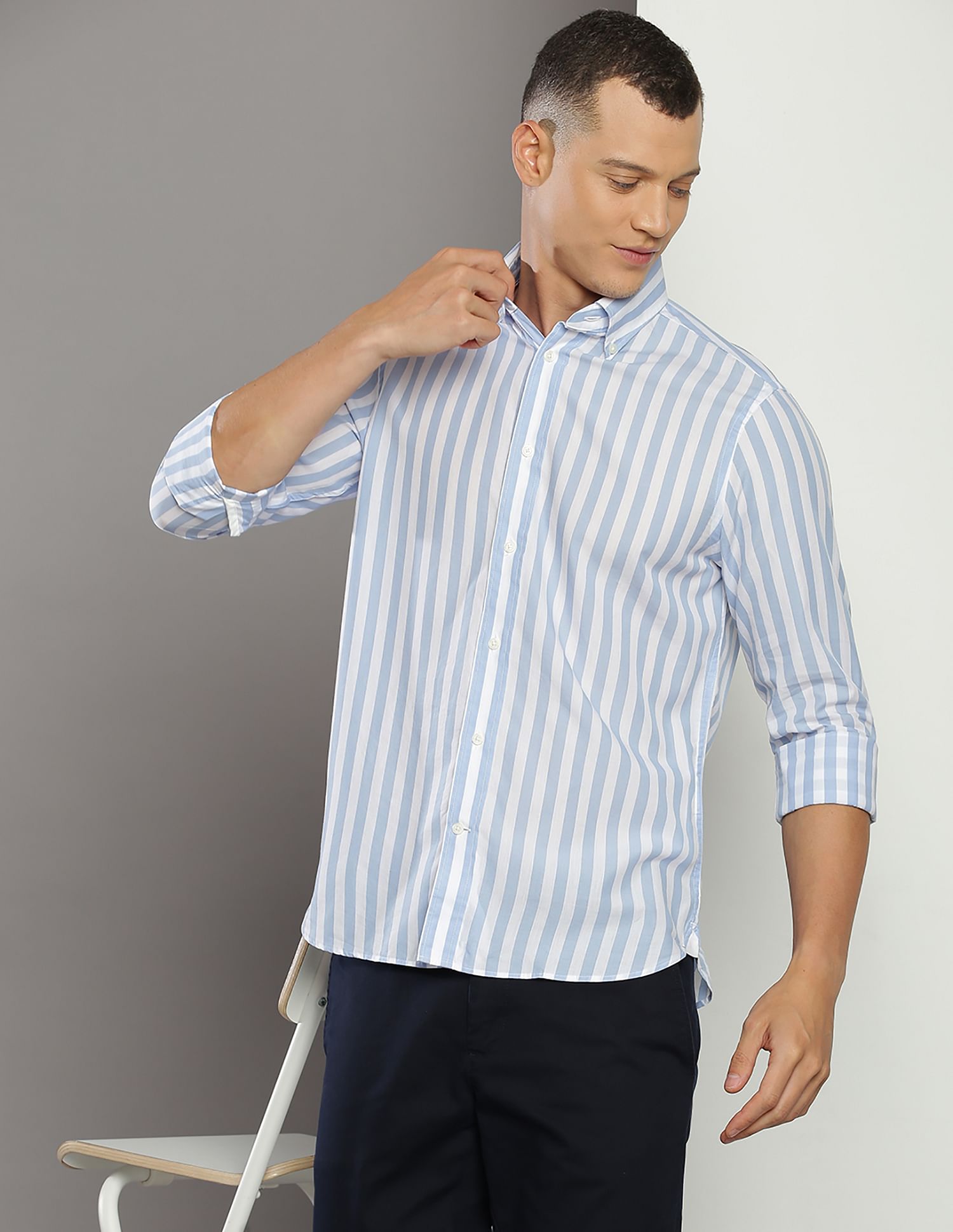 Tommy Hilfiger Silky Bold Vertical Stripe Shirt