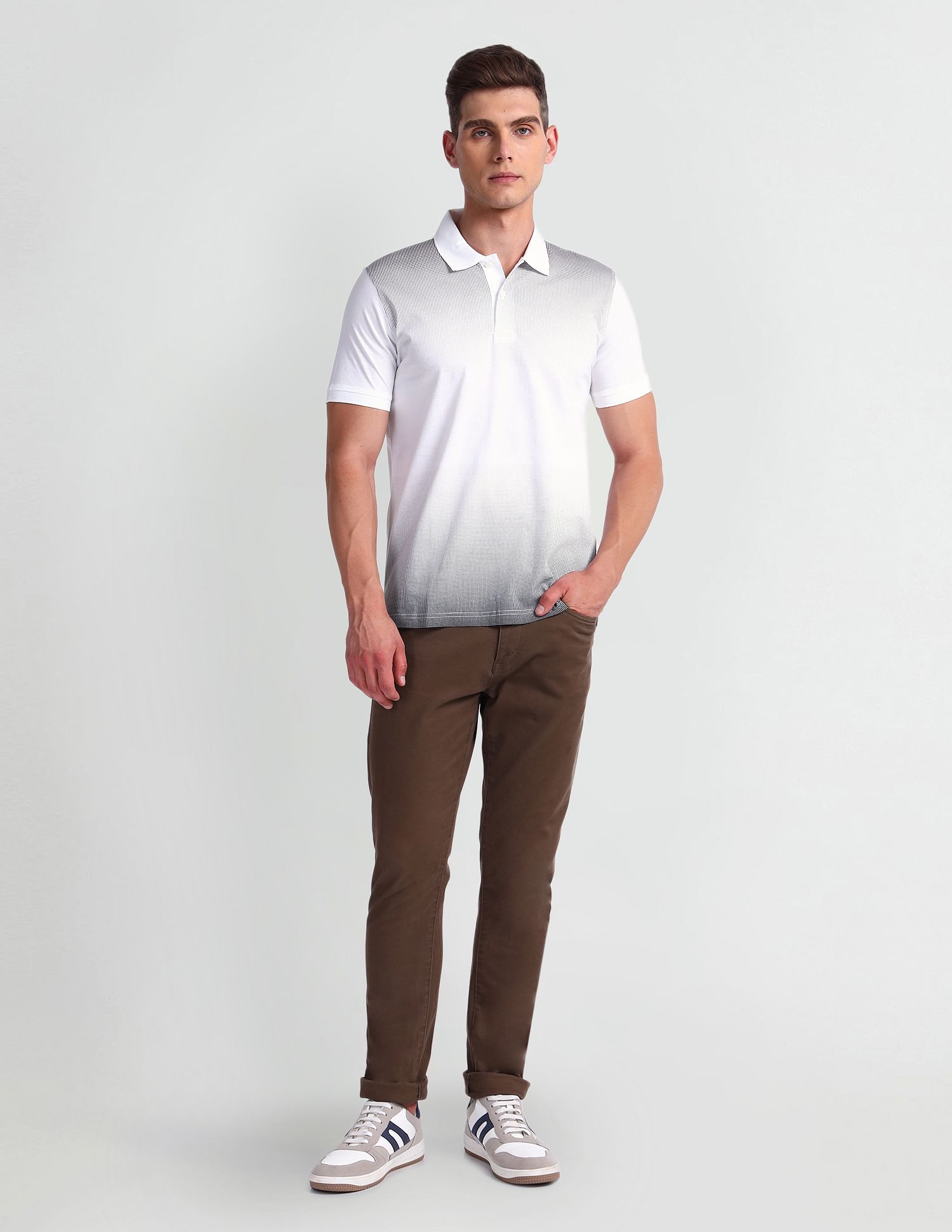 Arrow Newyork Ombre Cotton Polo Shirt