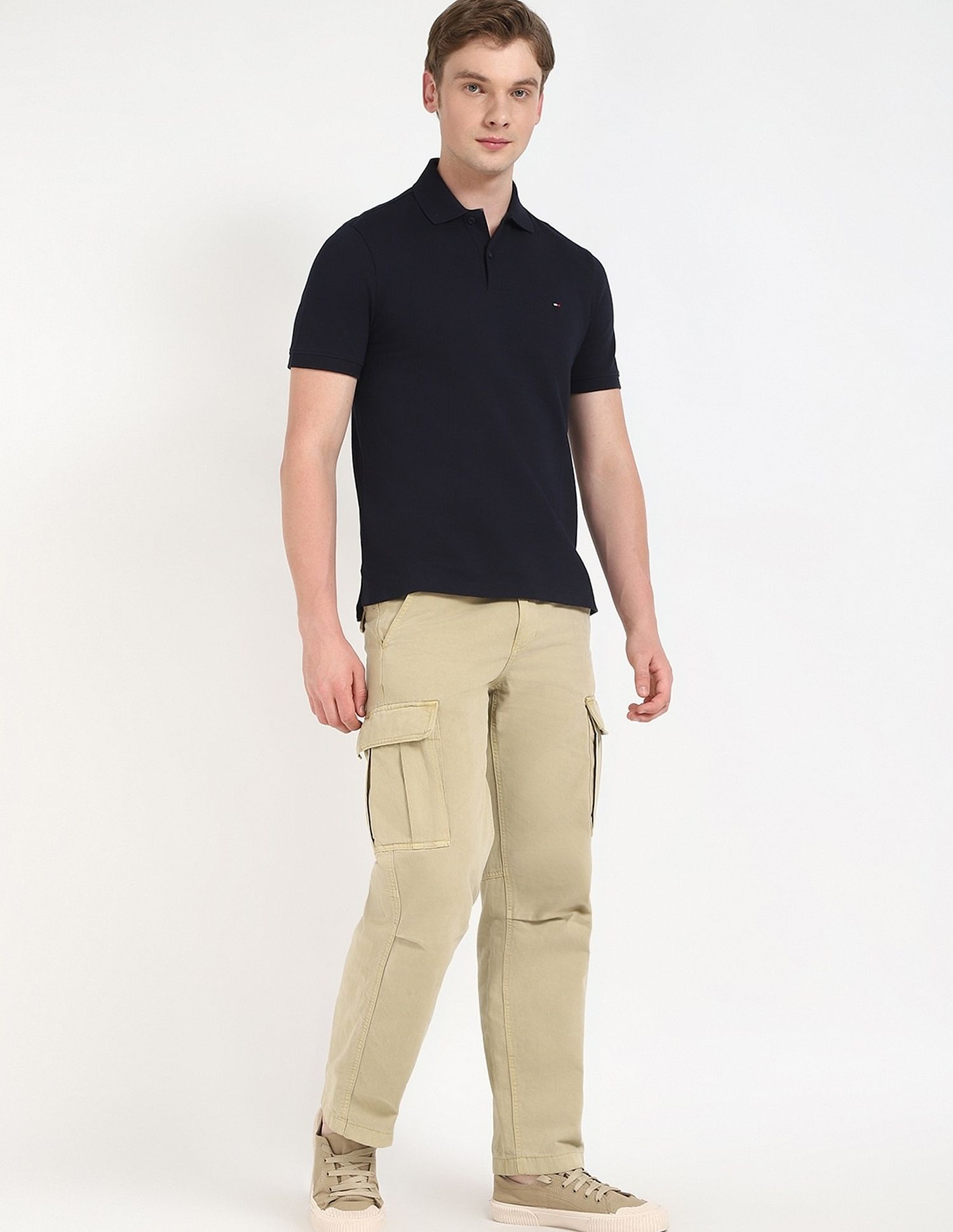 Tommy Hilfiger Solid Regular-Fit Cotton Polo Shirt
