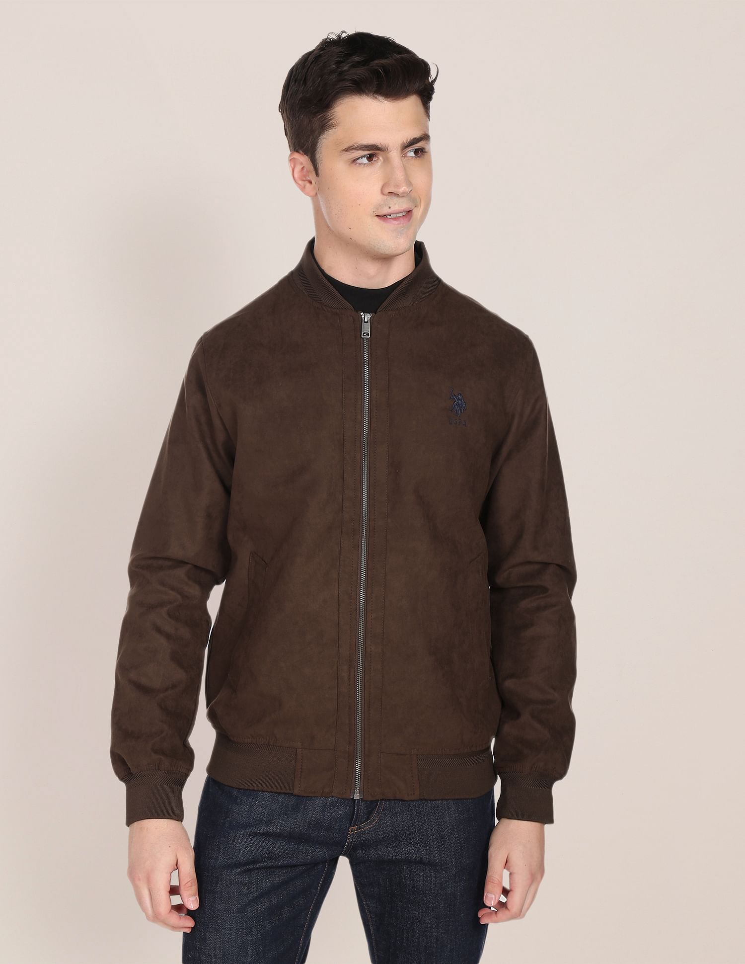U.S. Polo Assn. Panelled Solid Bomber Jacket