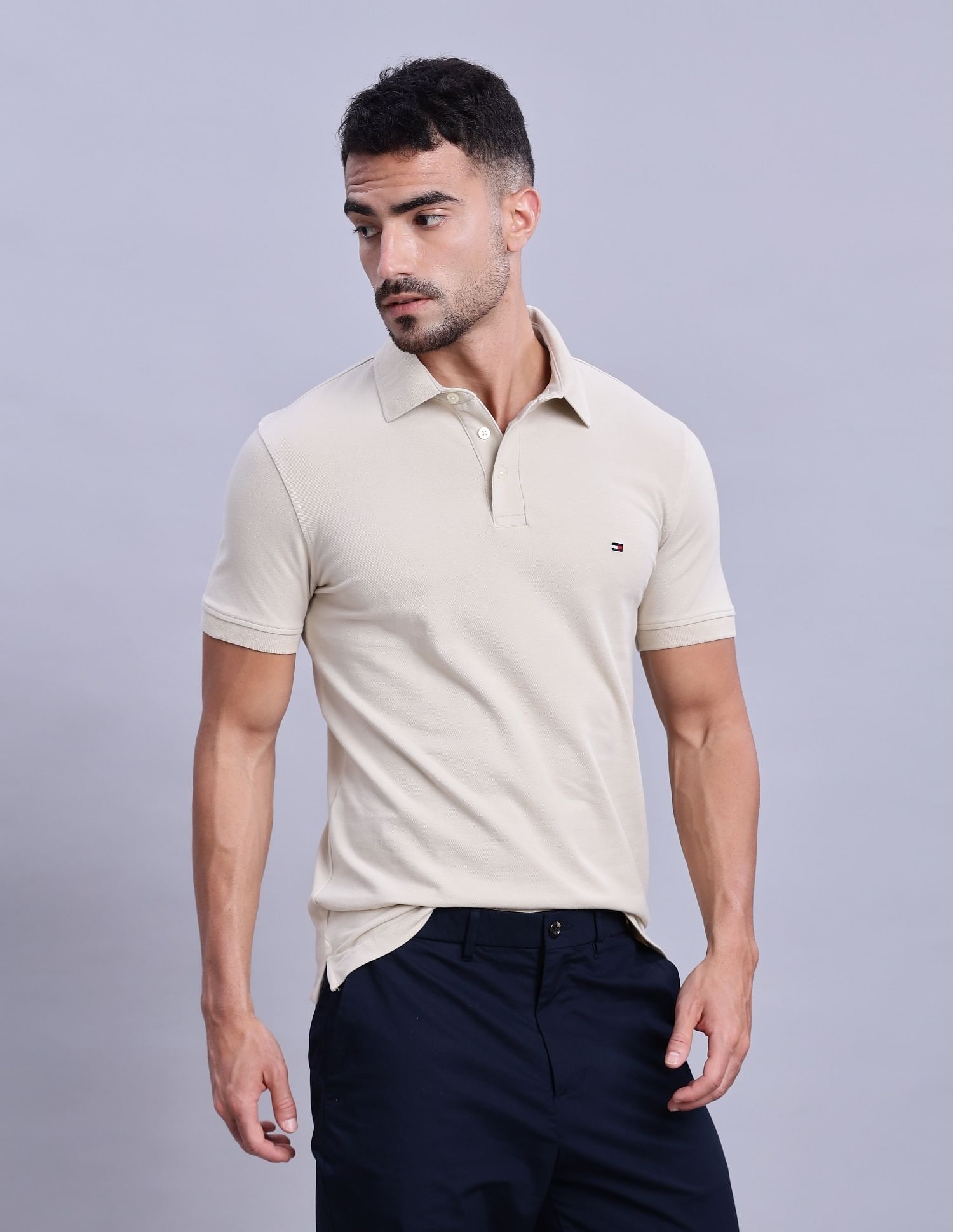 Tommy Hilfiger Solid Regular-Fit Cotton Polo Shirts