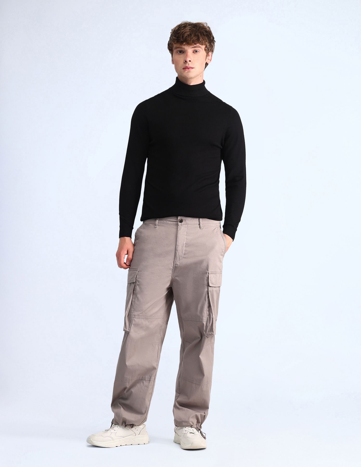 Flying Machine Mid Rise Relaxed Fit Trousers