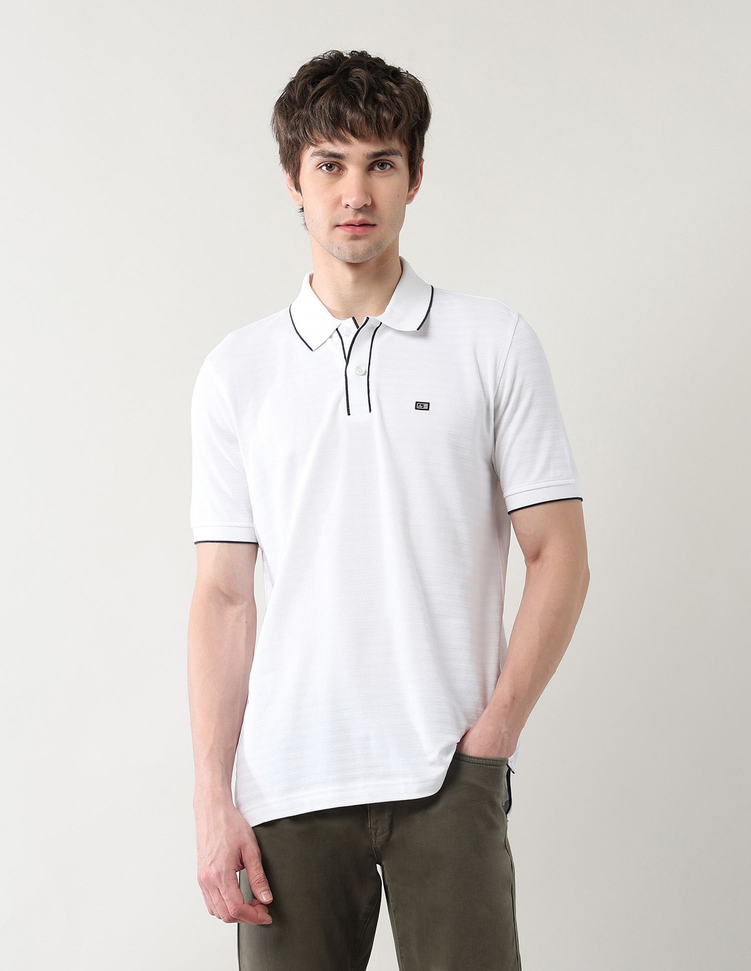 Arrow Sport Pure Cotton Textured Polo Shirt