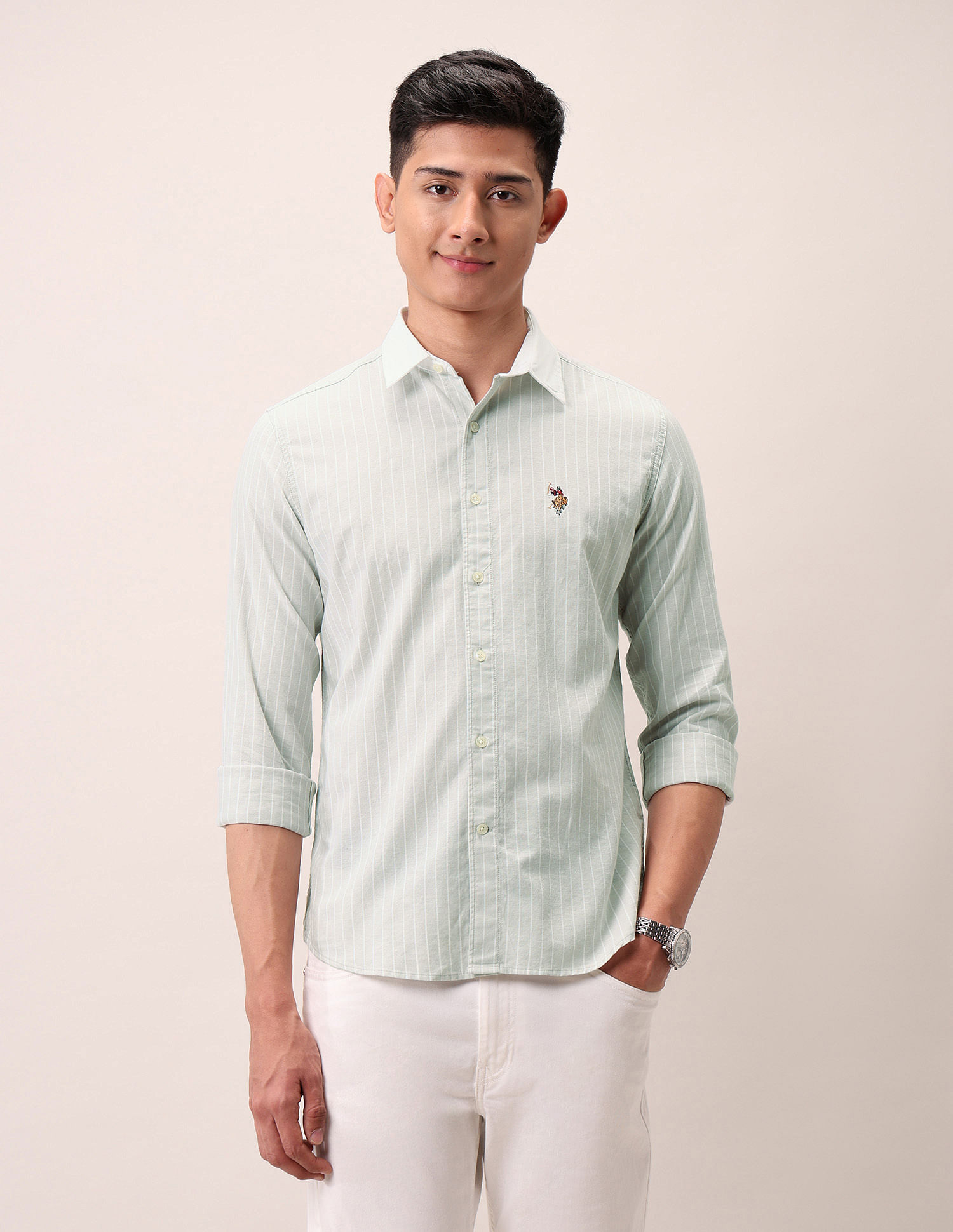 U.S. Polo Assn. Denim Co. Vertical Striped Pure Cotton Shirt
