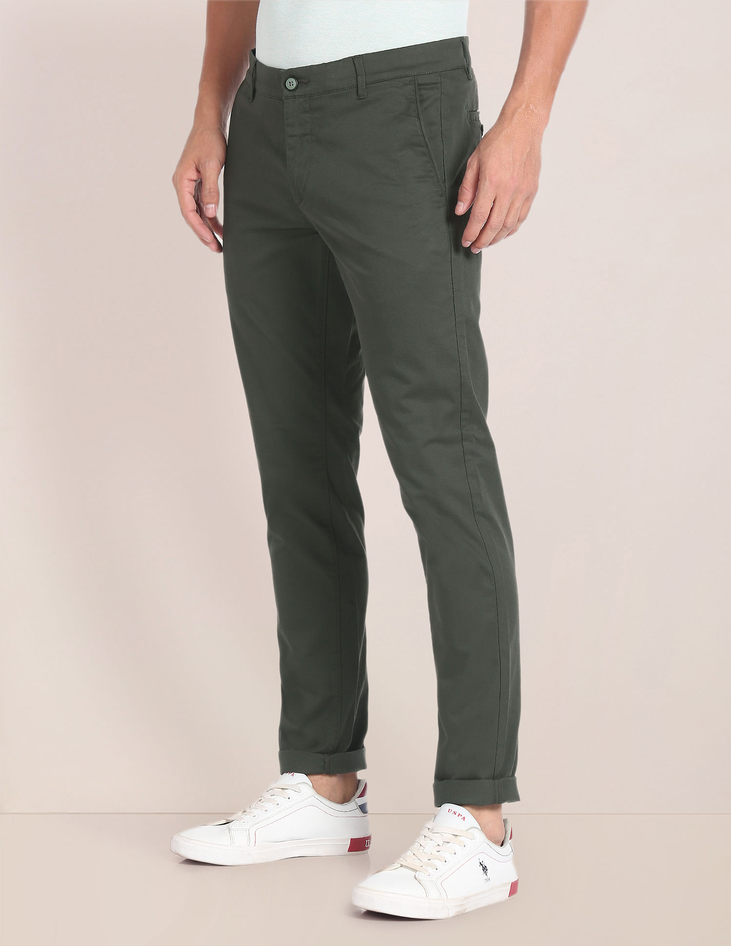 U.S. Polo Assn. Mid Rise Geometric Print Trousers