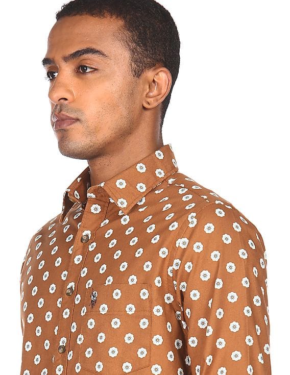tan polka dot top