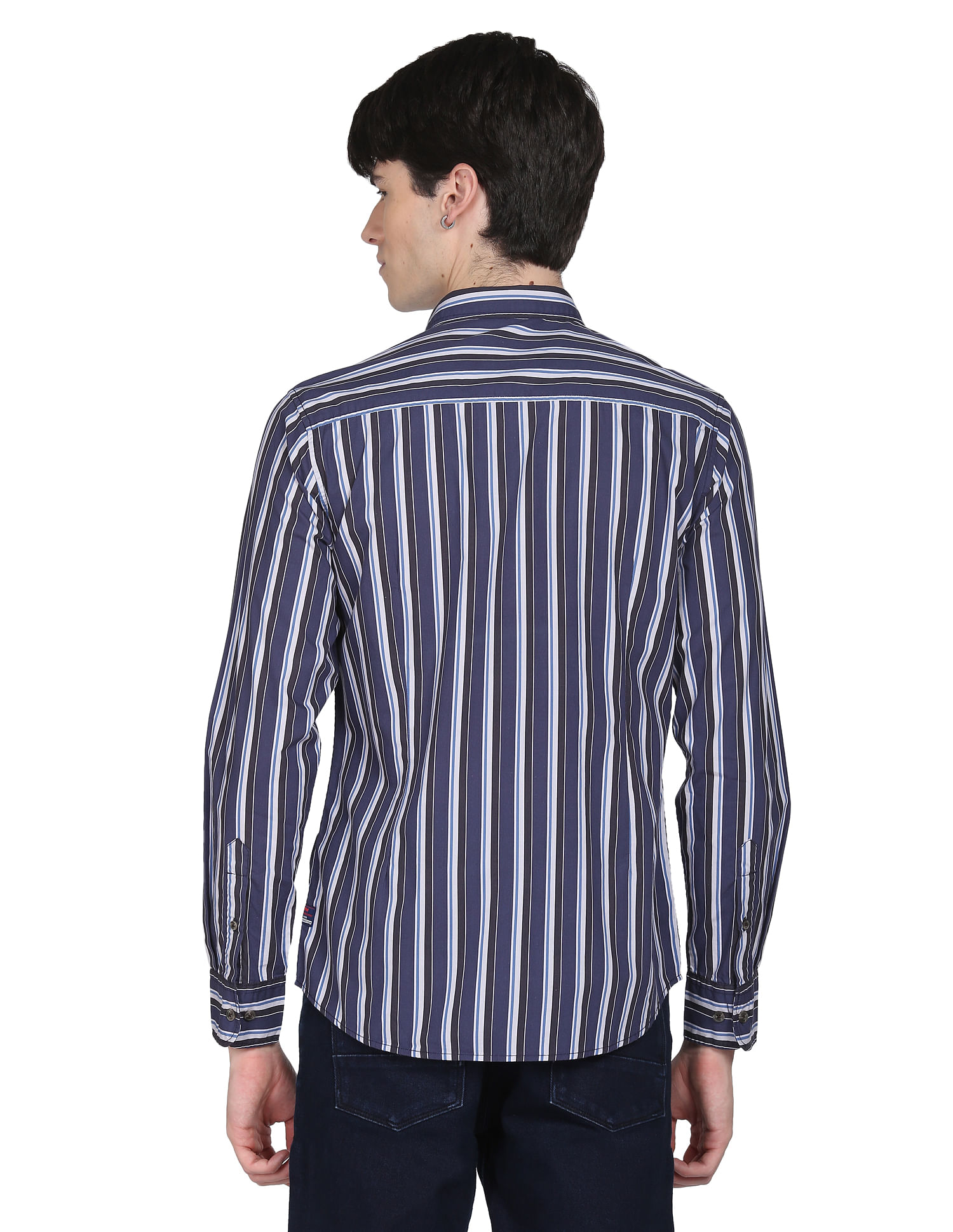 Flying Machine Vertical Stripe Cotton Shirt