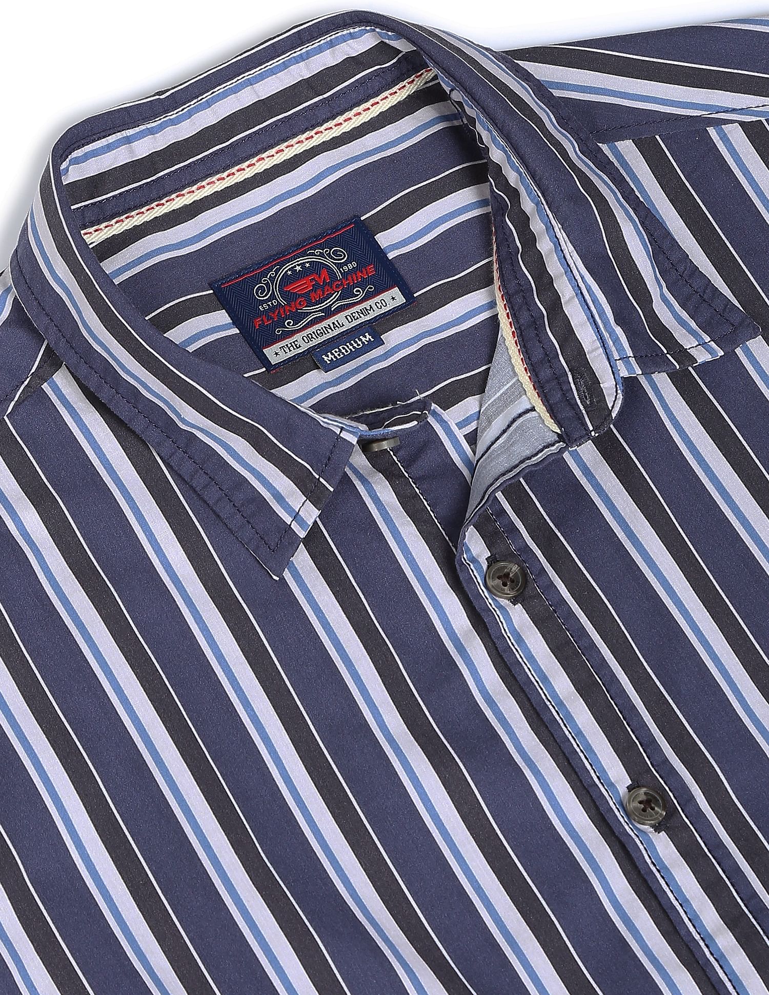 Flying Machine Vertical Stripe Cotton Shirt
