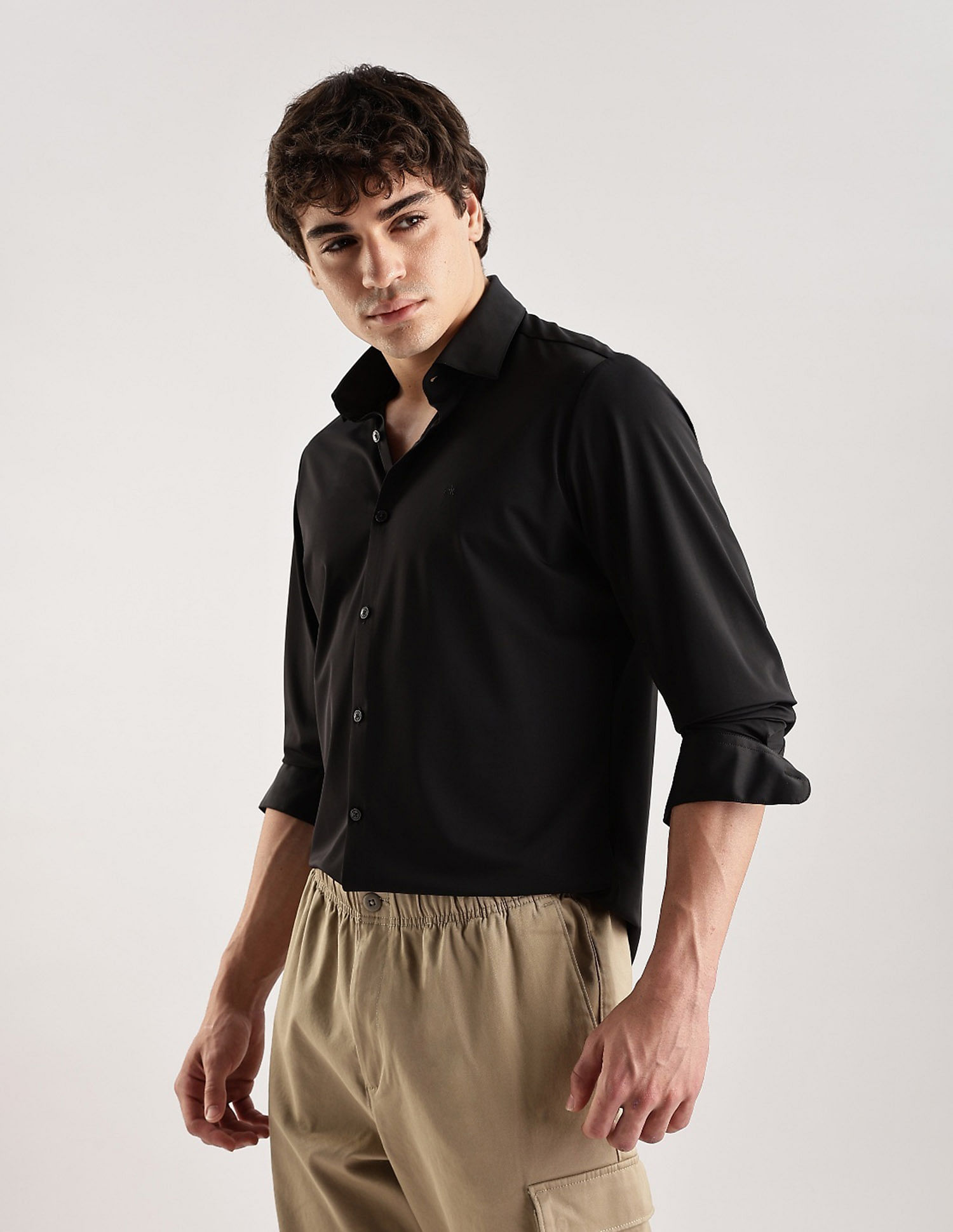 Calvin Klein Jeans Solid Slim Fit Woven Shirt