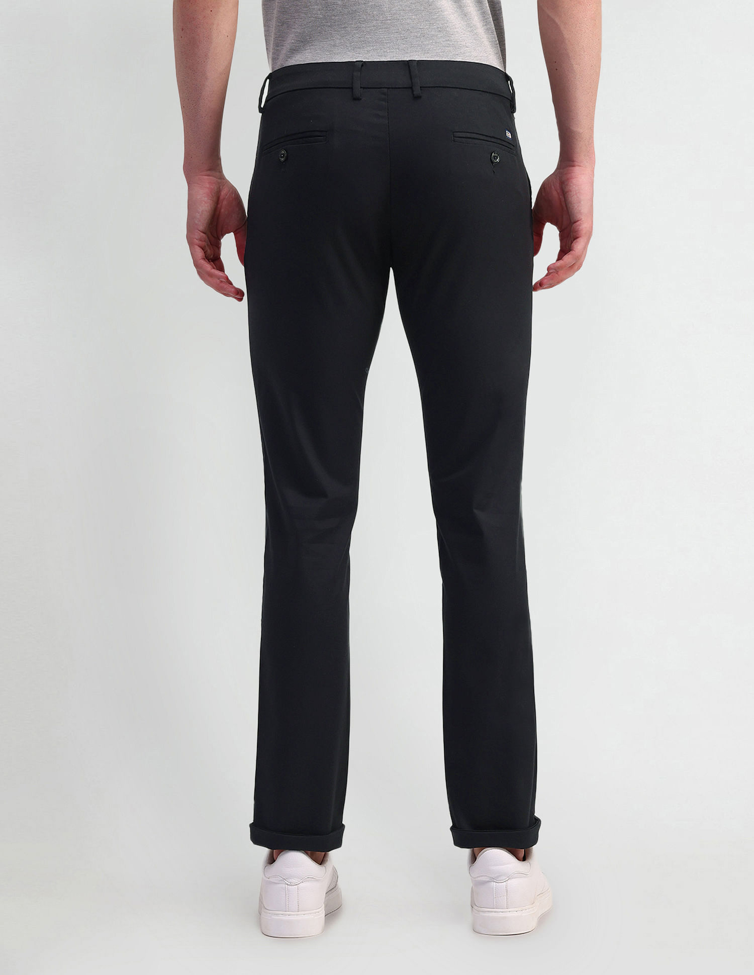 Arrow Sports Slim Fit Solid Trousers
