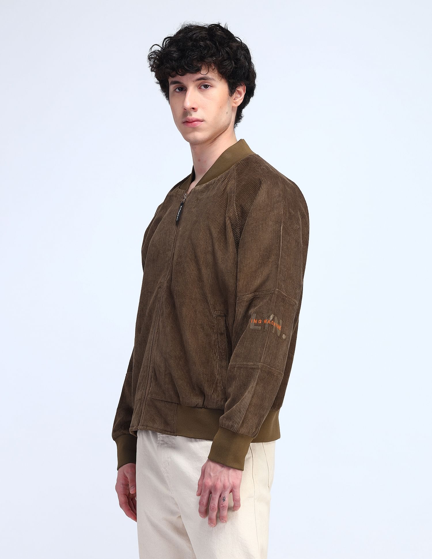 Flying Machine Relaxed Fit Suede Bomber Jacket