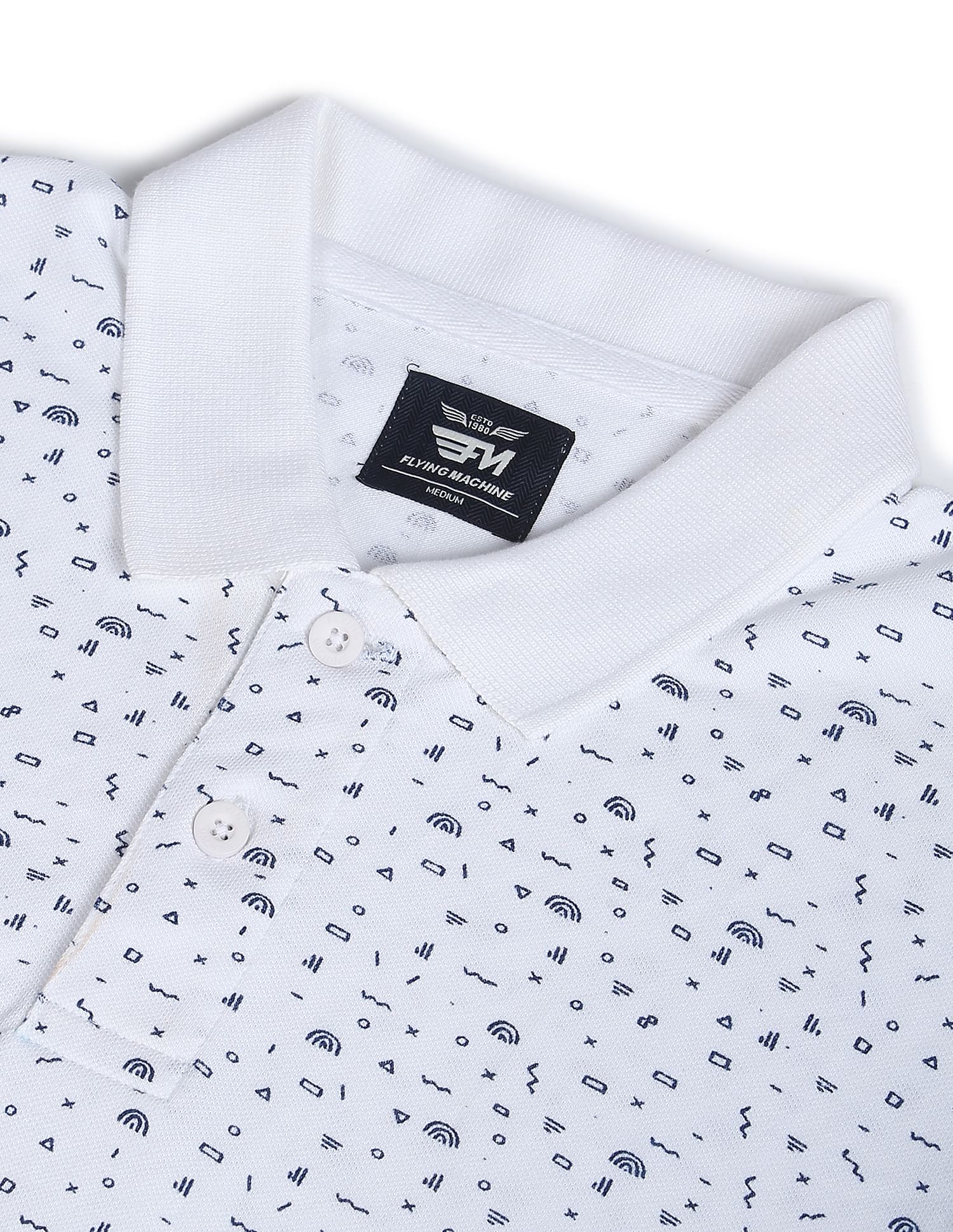 Flying Machine All Over Geometric Print Polo Shirt