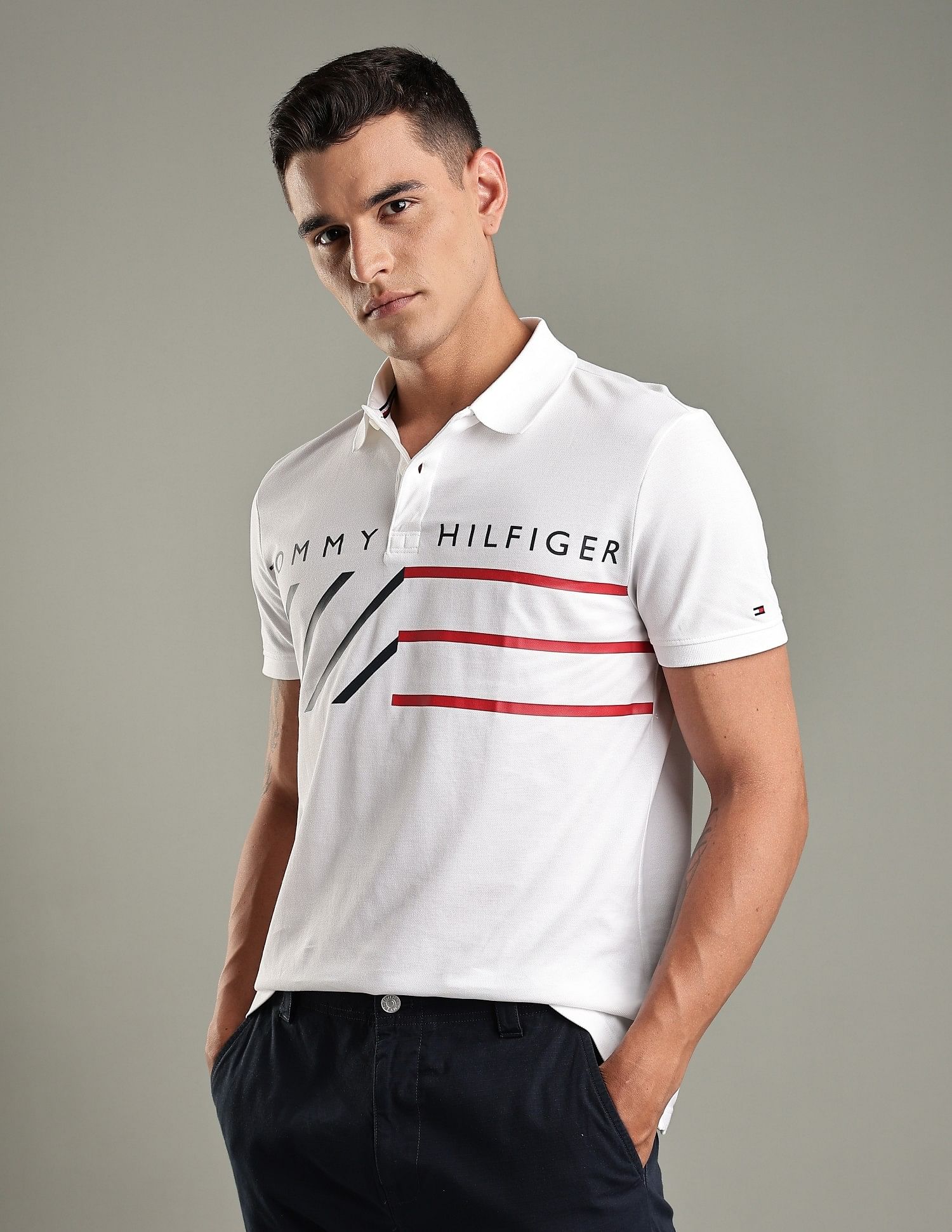 Tommy Hilfiger Logo Regular-Fit Cotton Polo Shirt