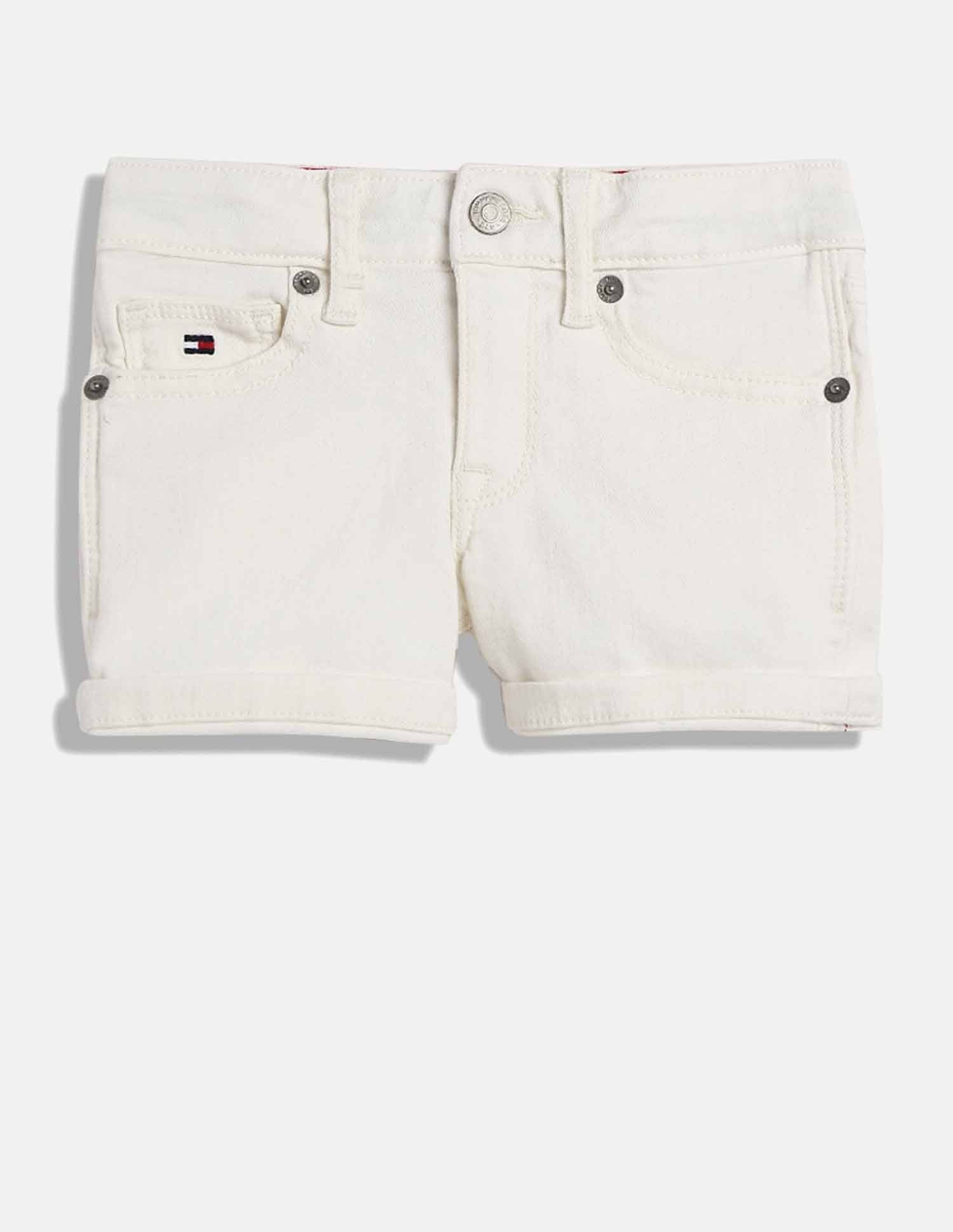Tommy Hilfiger Kids Girls Solid Regular-Fit Cotton Shorts