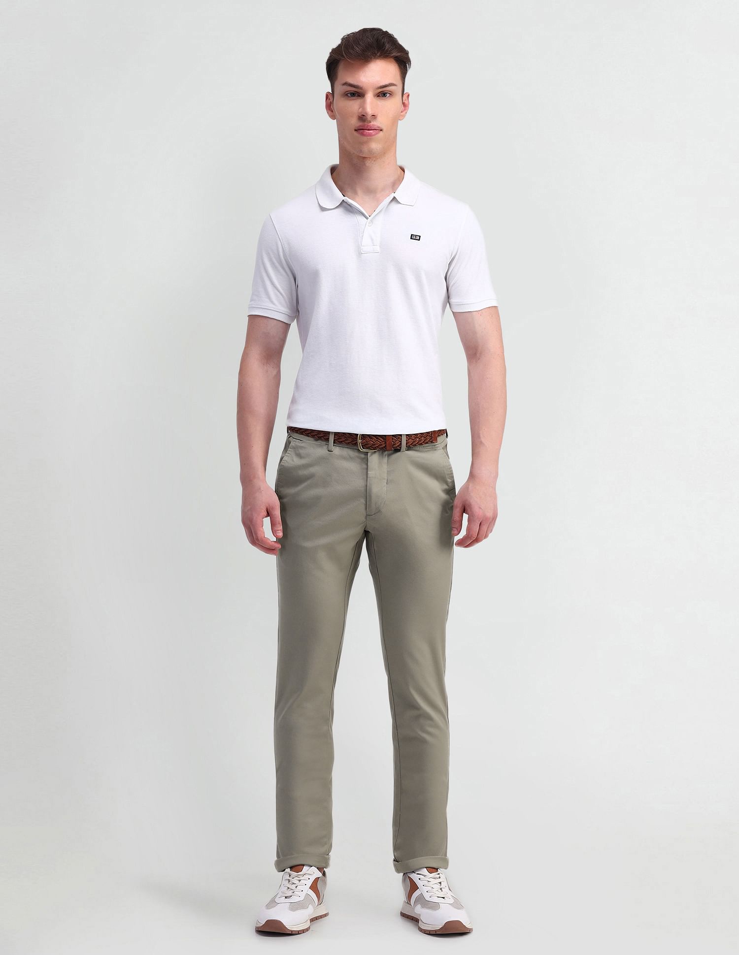 Arrow Sports Slim Fit Twill Trousers