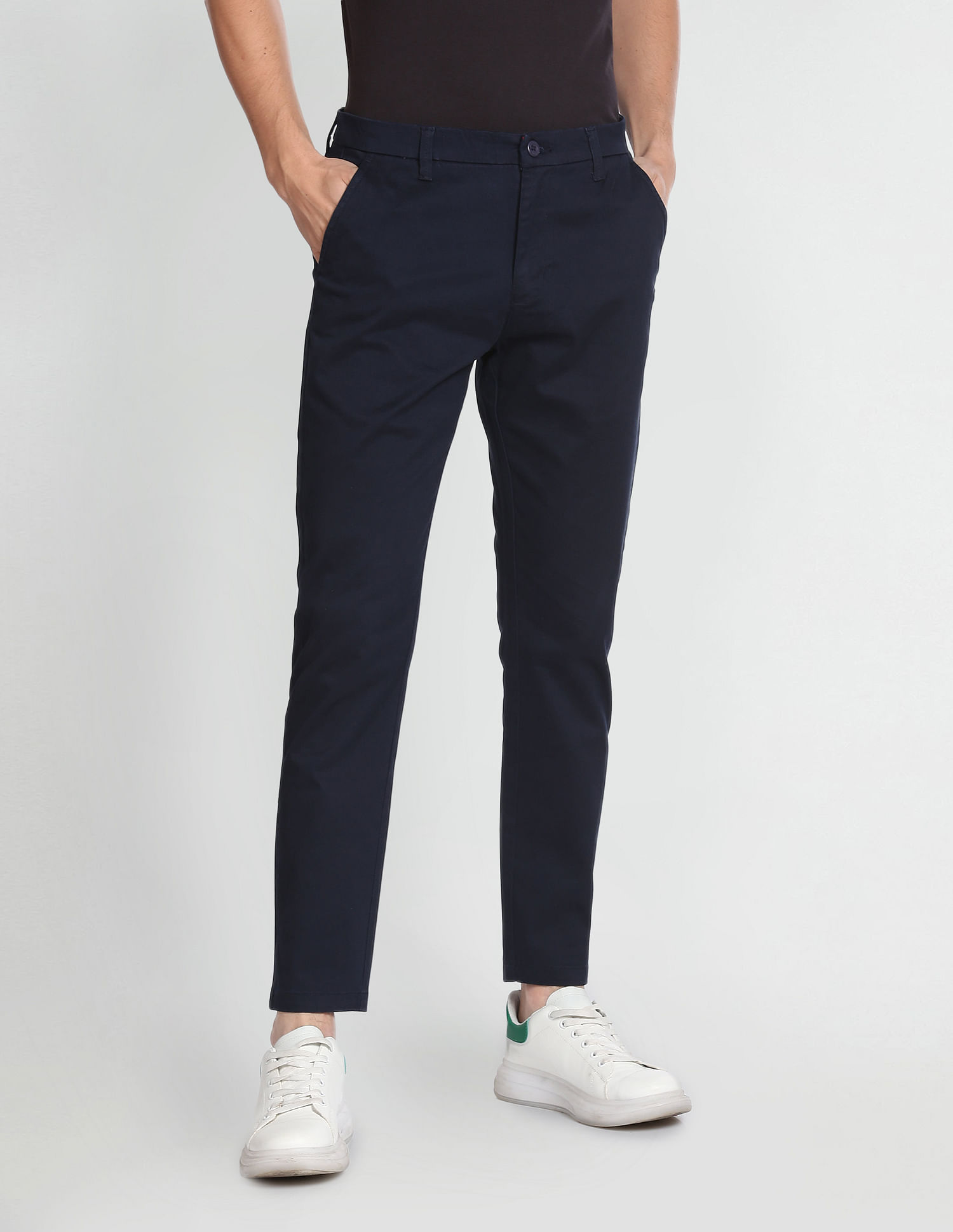Flying Machine Twill Geometric Print Trousers