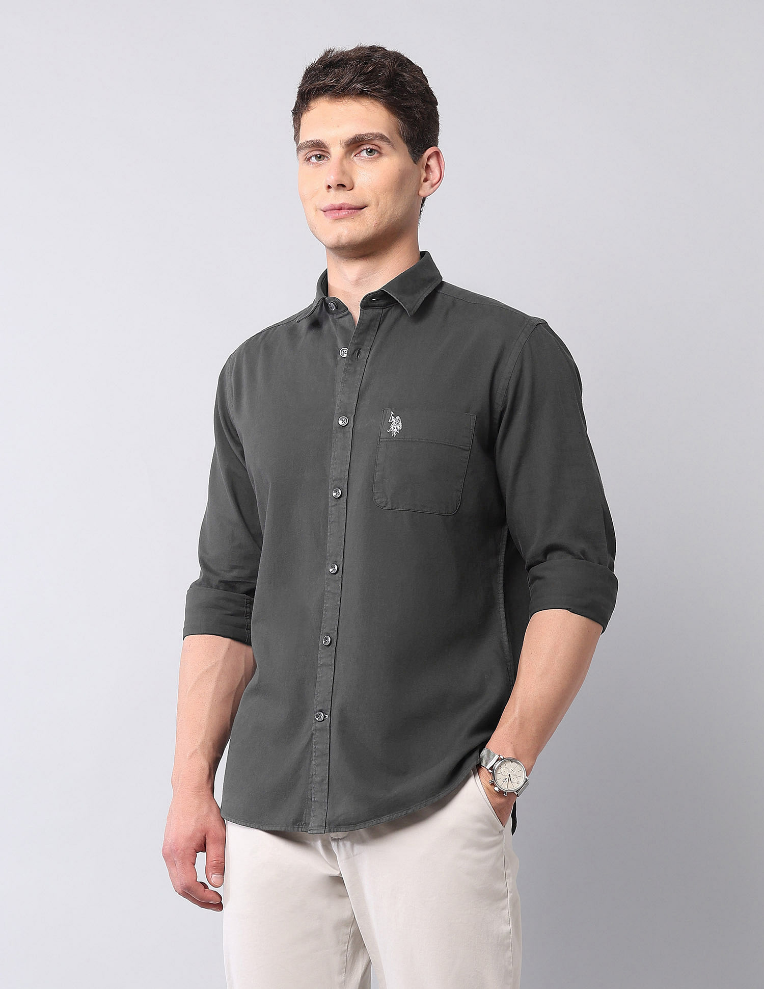 U.S. Polo Assn. Denim Co. Slim Fit Pure Cotton Twill Shirt