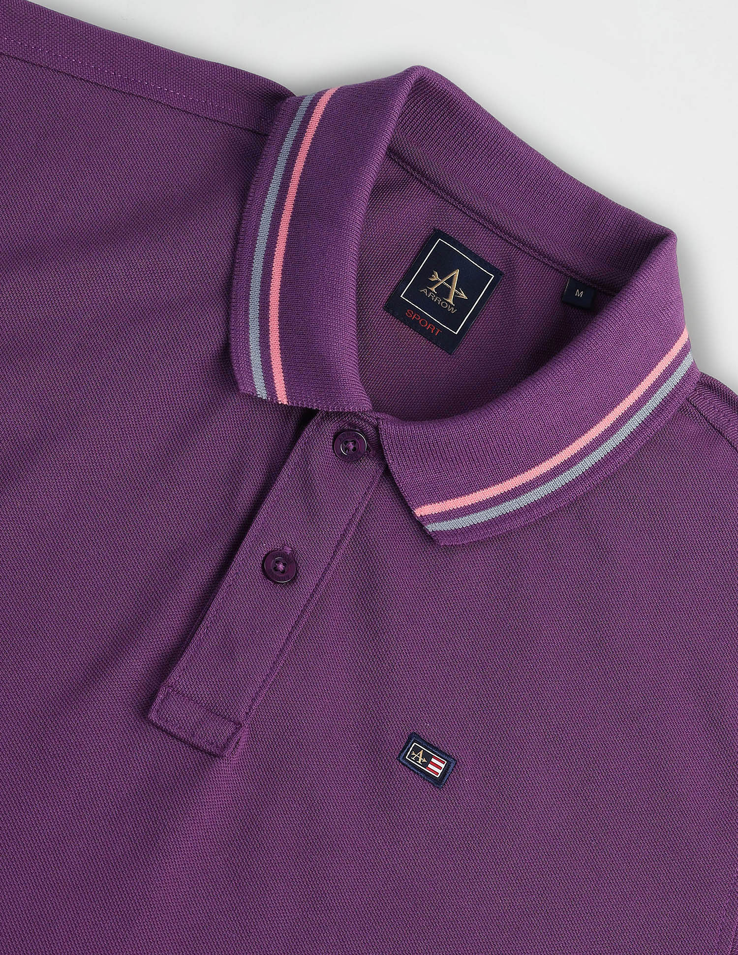 Arrow Sport Striped Collar Polo Shirt