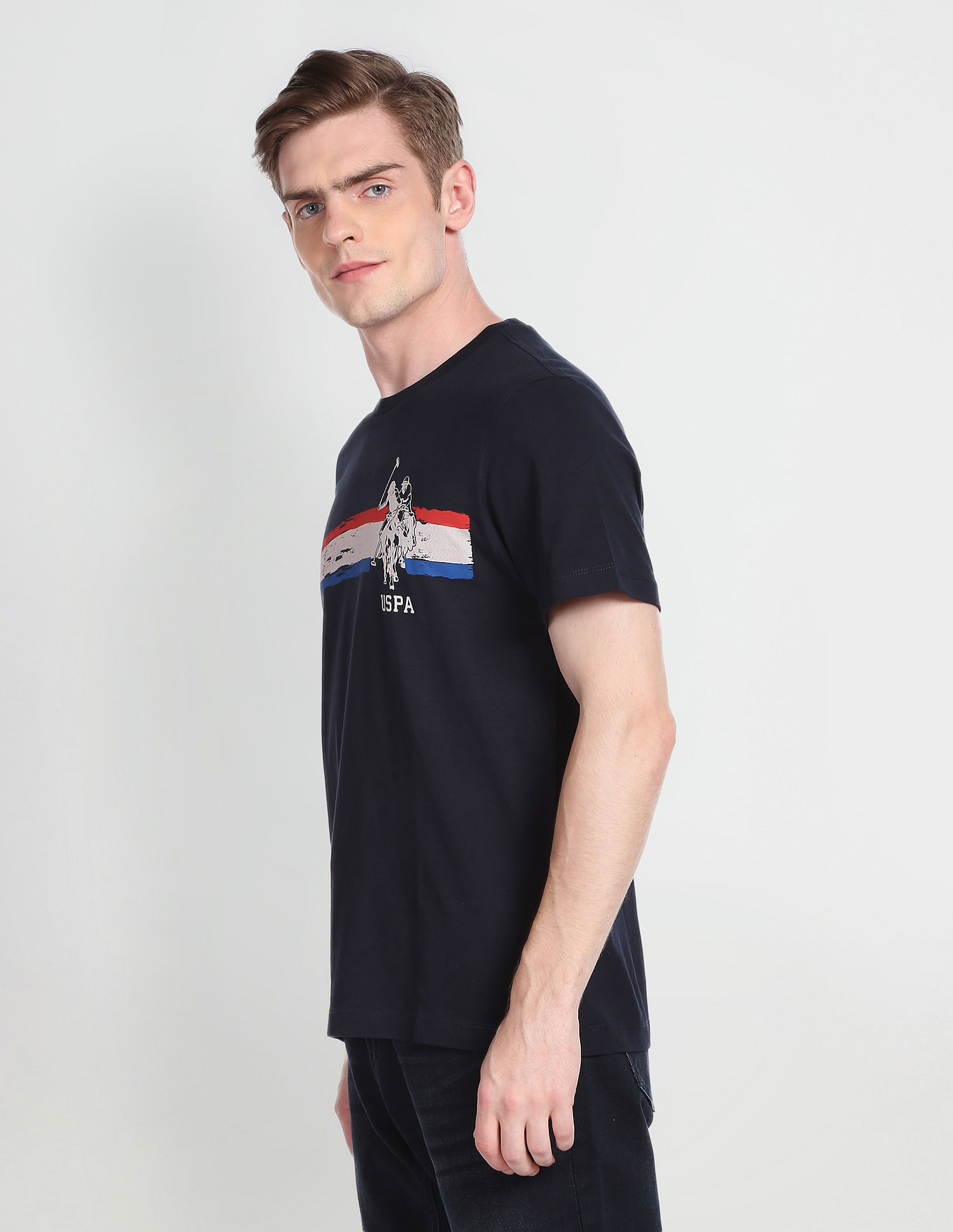 U.S. Polo Assn. Denim Co. Crew Neck Cotton Printed T-Shirt