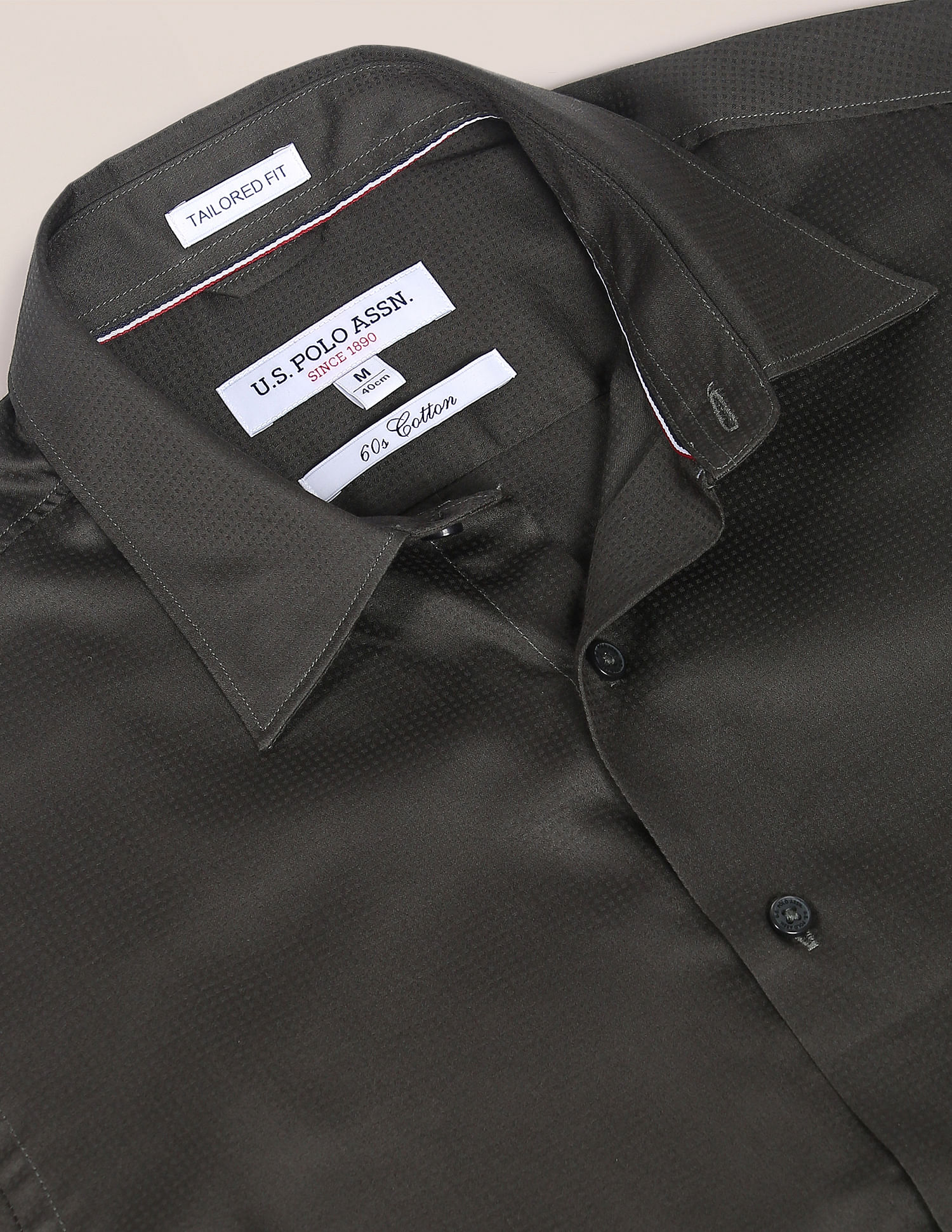 U.S. Polo Assn. Satin Dobby Solid Shirt