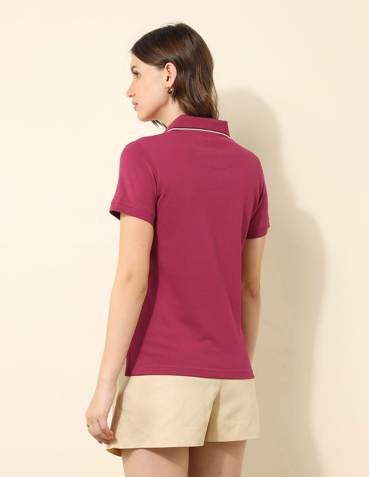 U.S. Polo Assn. Women Regular Fit Solid Polo Shirt