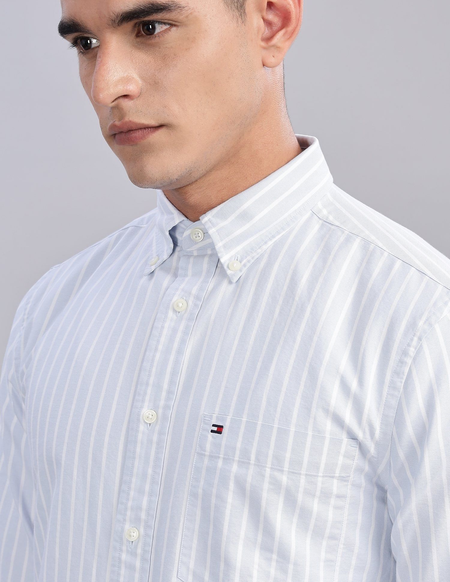 Tommy Hilfiger Vertical Stripes Regular-Fit Oxford Woven Shirt