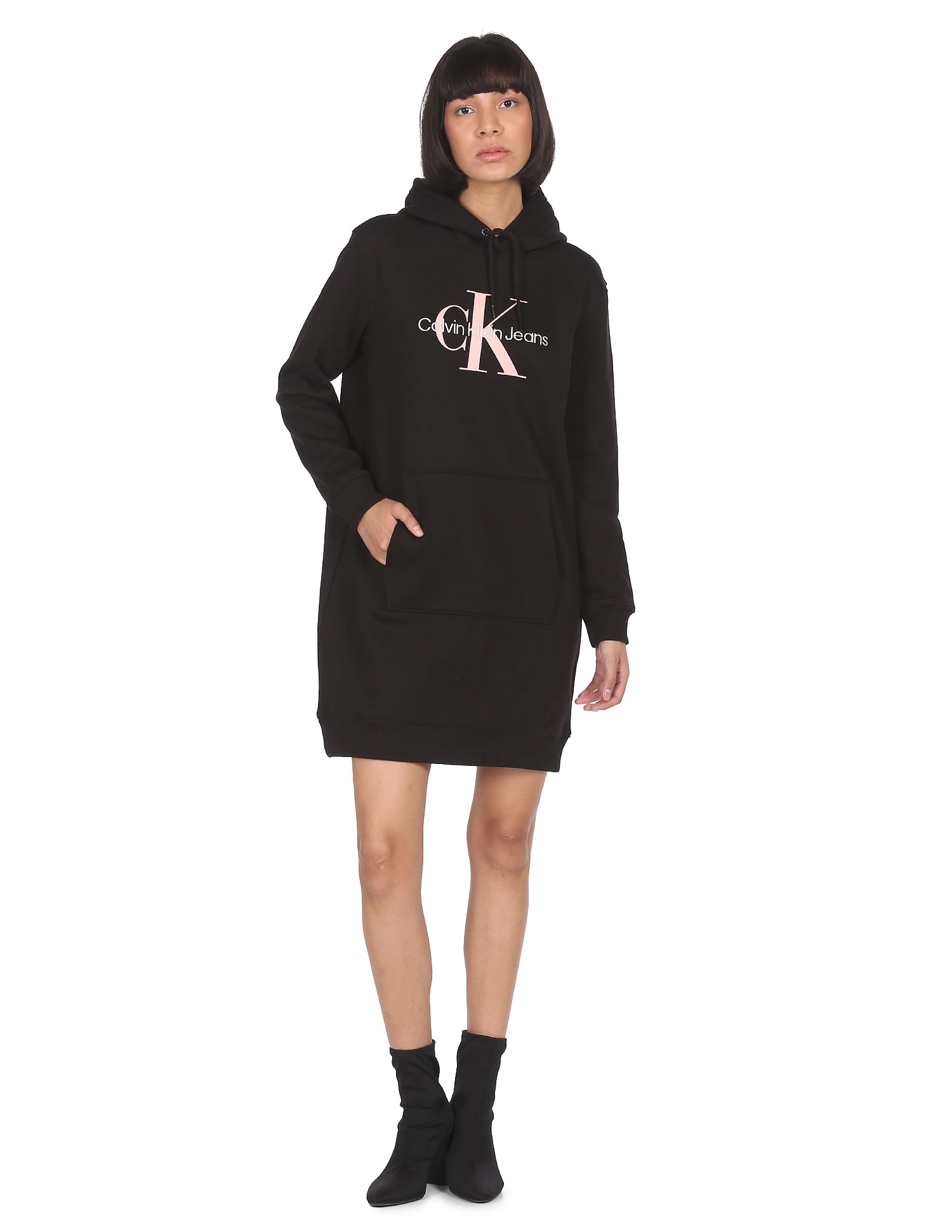 Calvin klein hooded dress hotsell