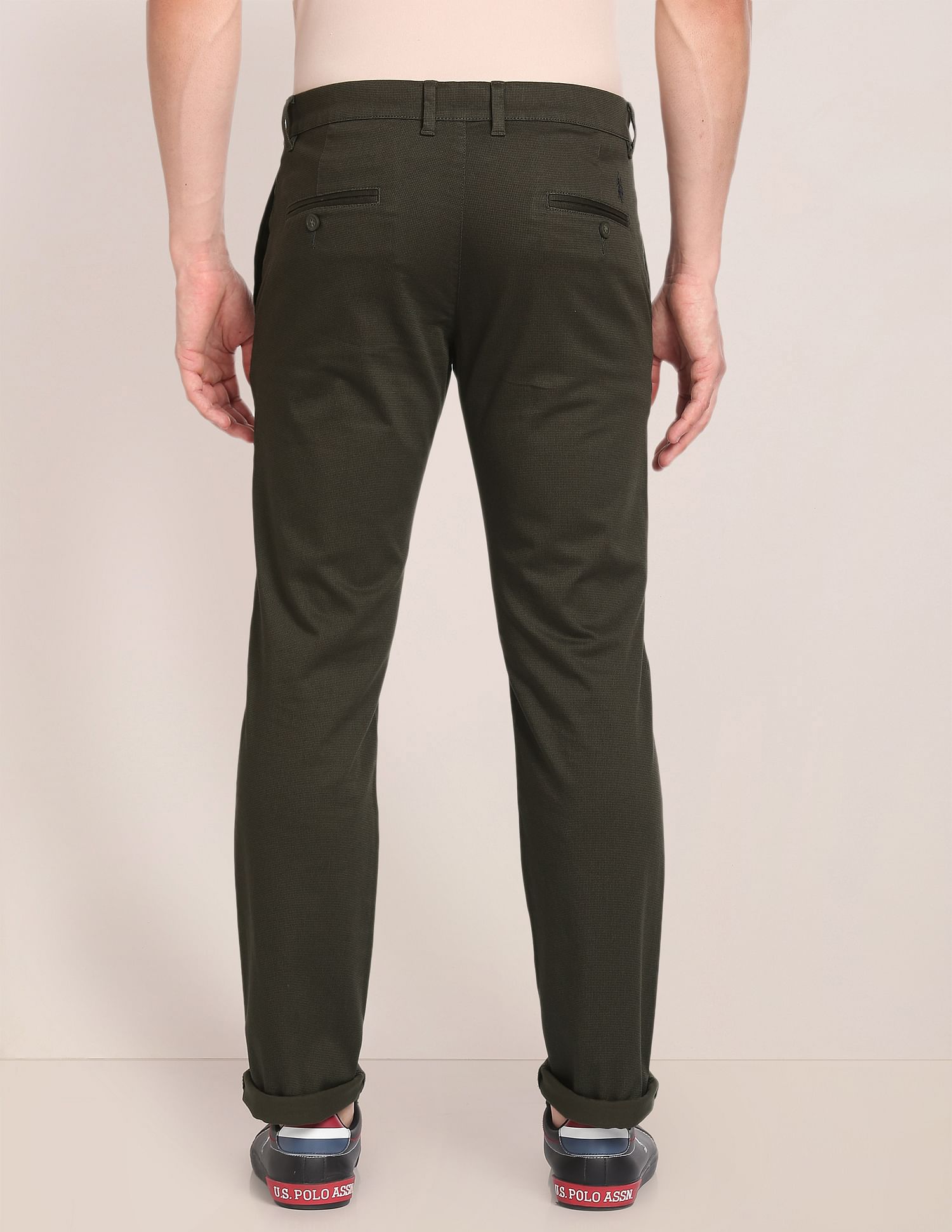 U.S. Polo Assn. Denver Slim Fit Cotton Stretch Printed Signature Trousers