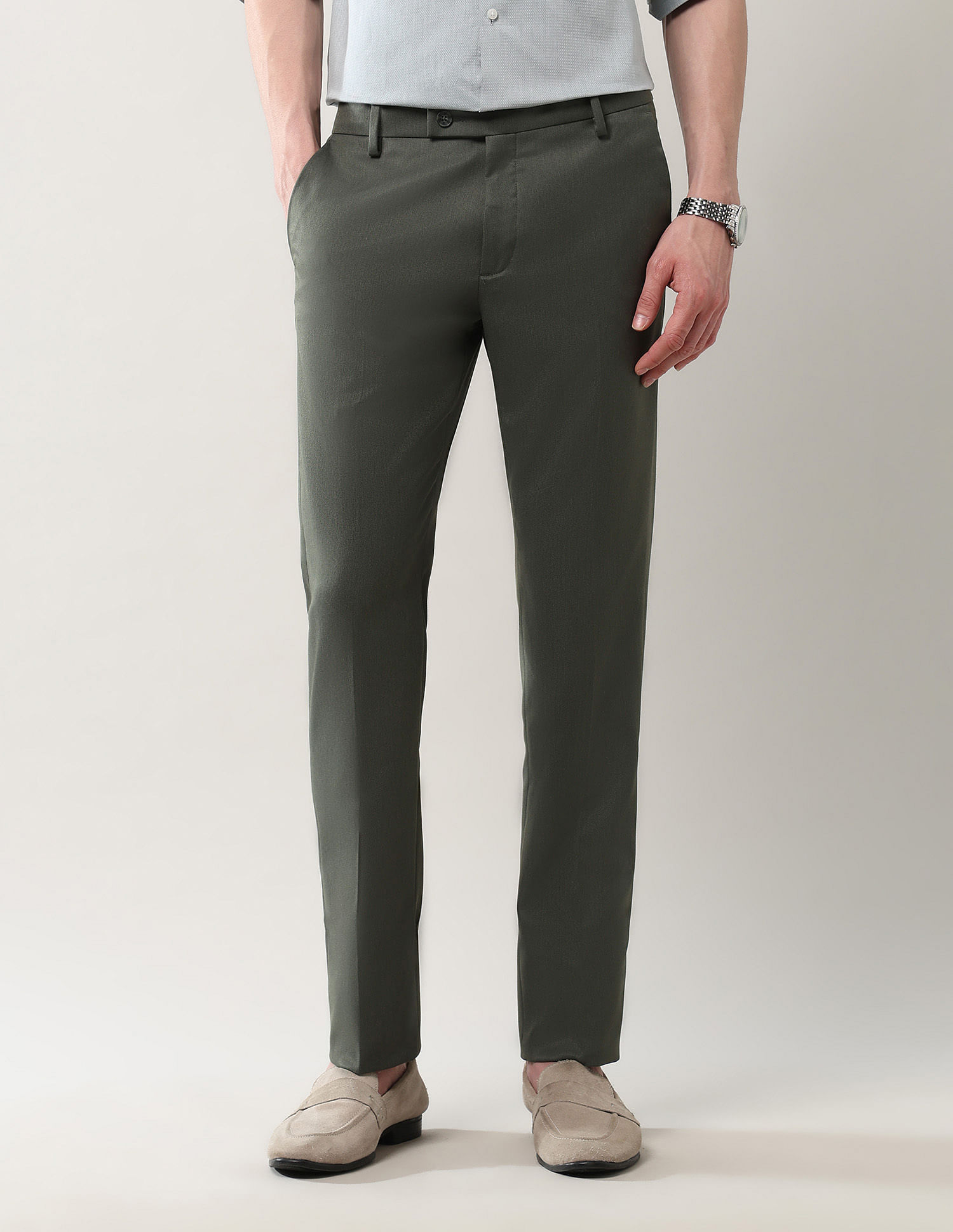 Arrow Solid Dobby Autoflex Trousers
